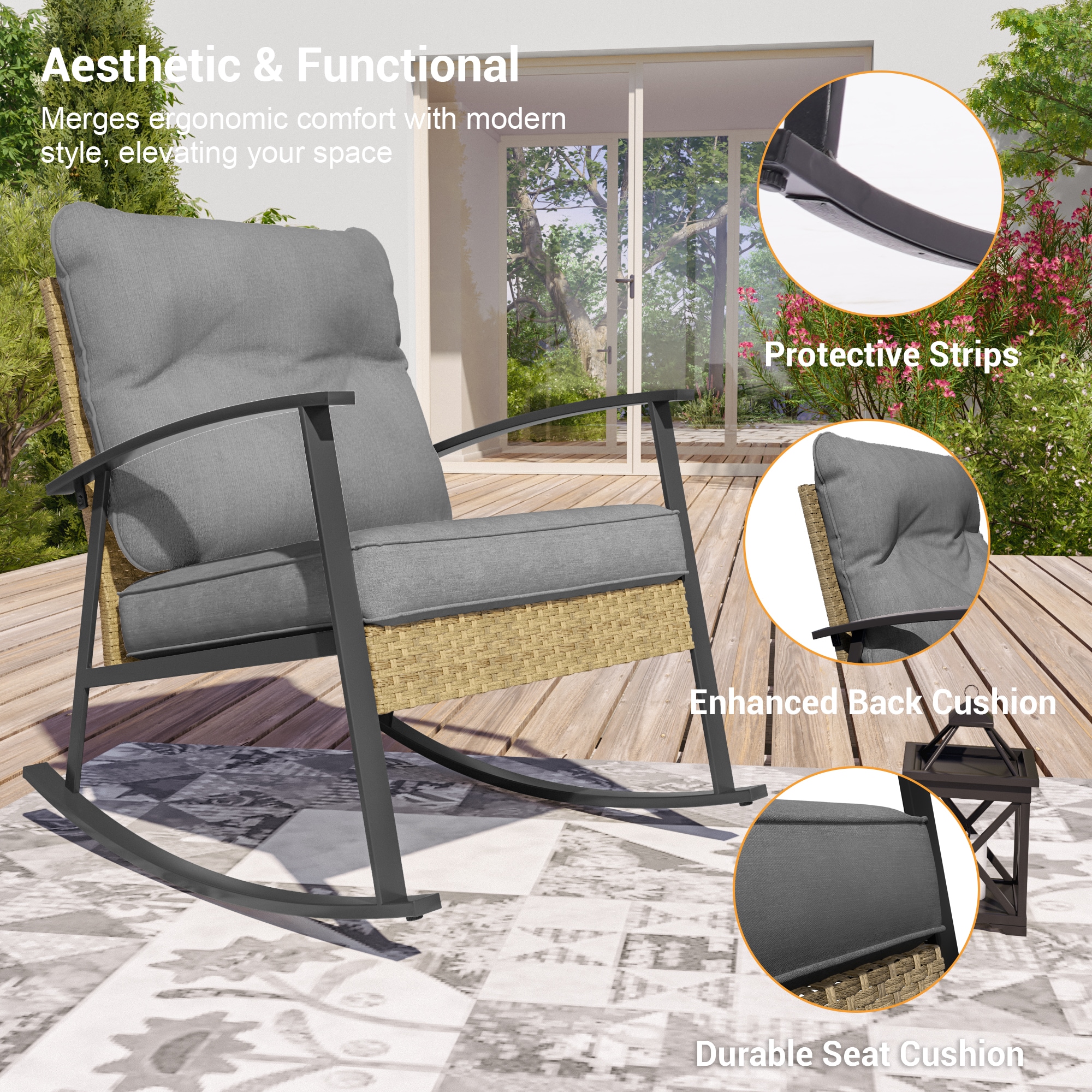 ACEGOSES LW-RC-04GY Patio-Conversation-Sets - View #3