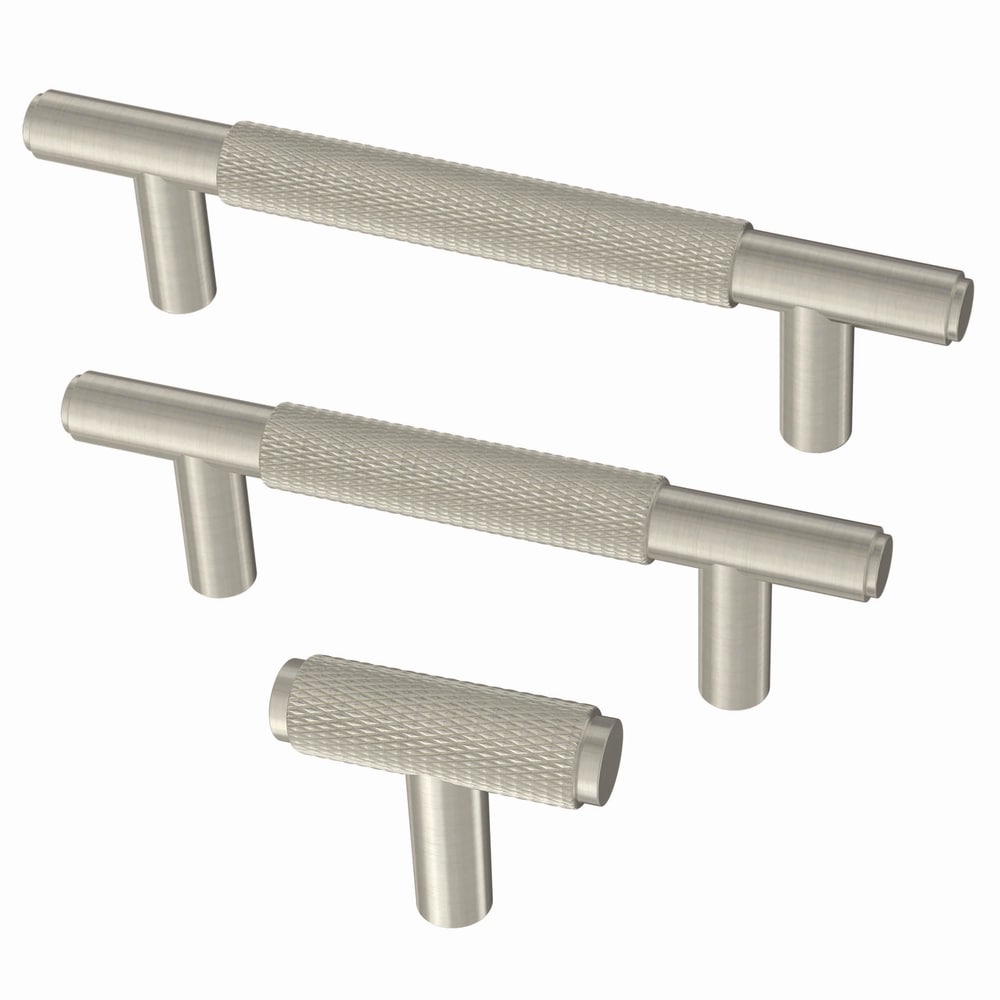Brainerd Knurled Bar 3-in Center to Center Stainless Steel Cylindrical Bar Drawer  Pulls in the Drawer Pulls department at