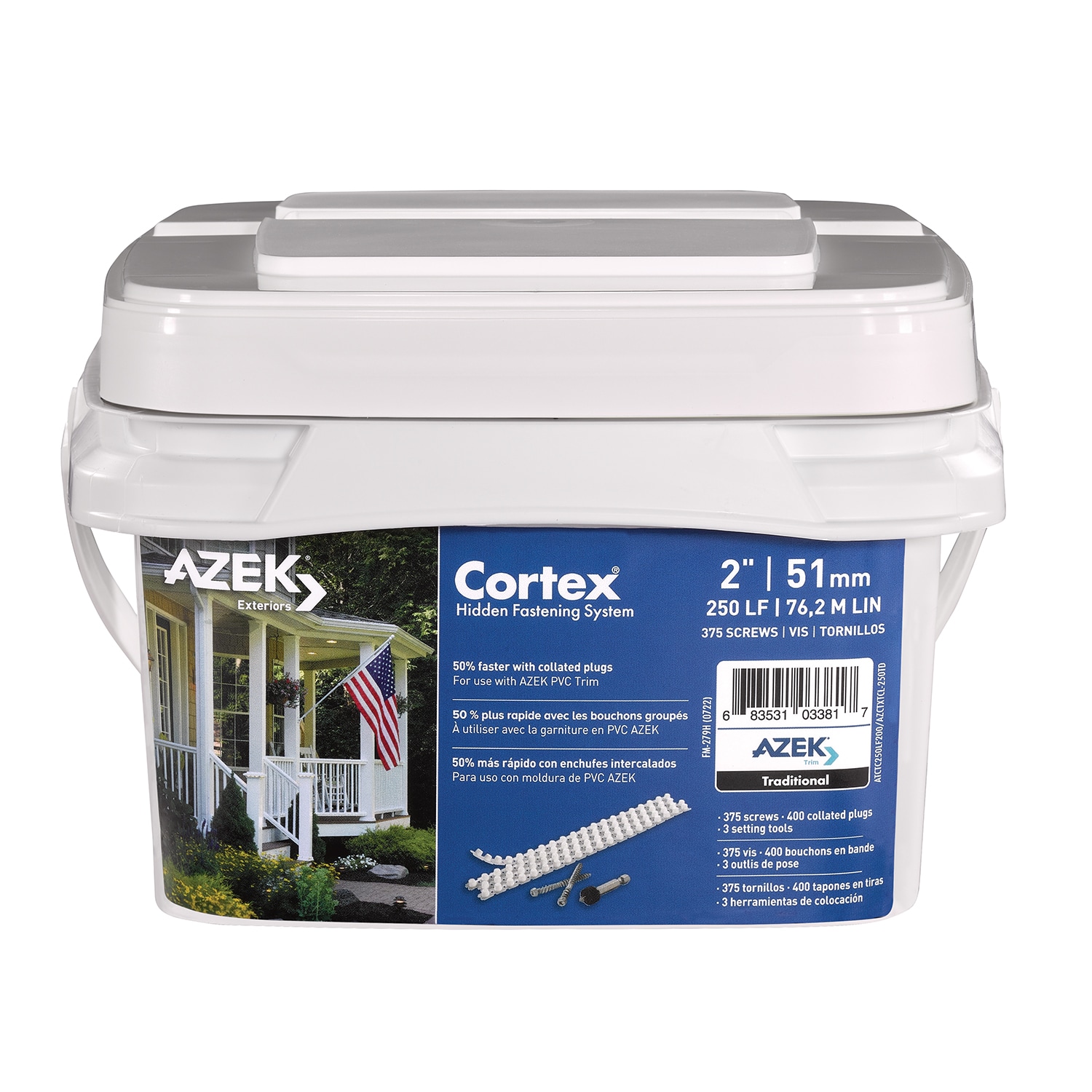 FastenMaster FMCTXTCL-AZ2TDLW 2 Inches White Hidden Deck Fastener 251 Linear feet ( 777 -Pack )