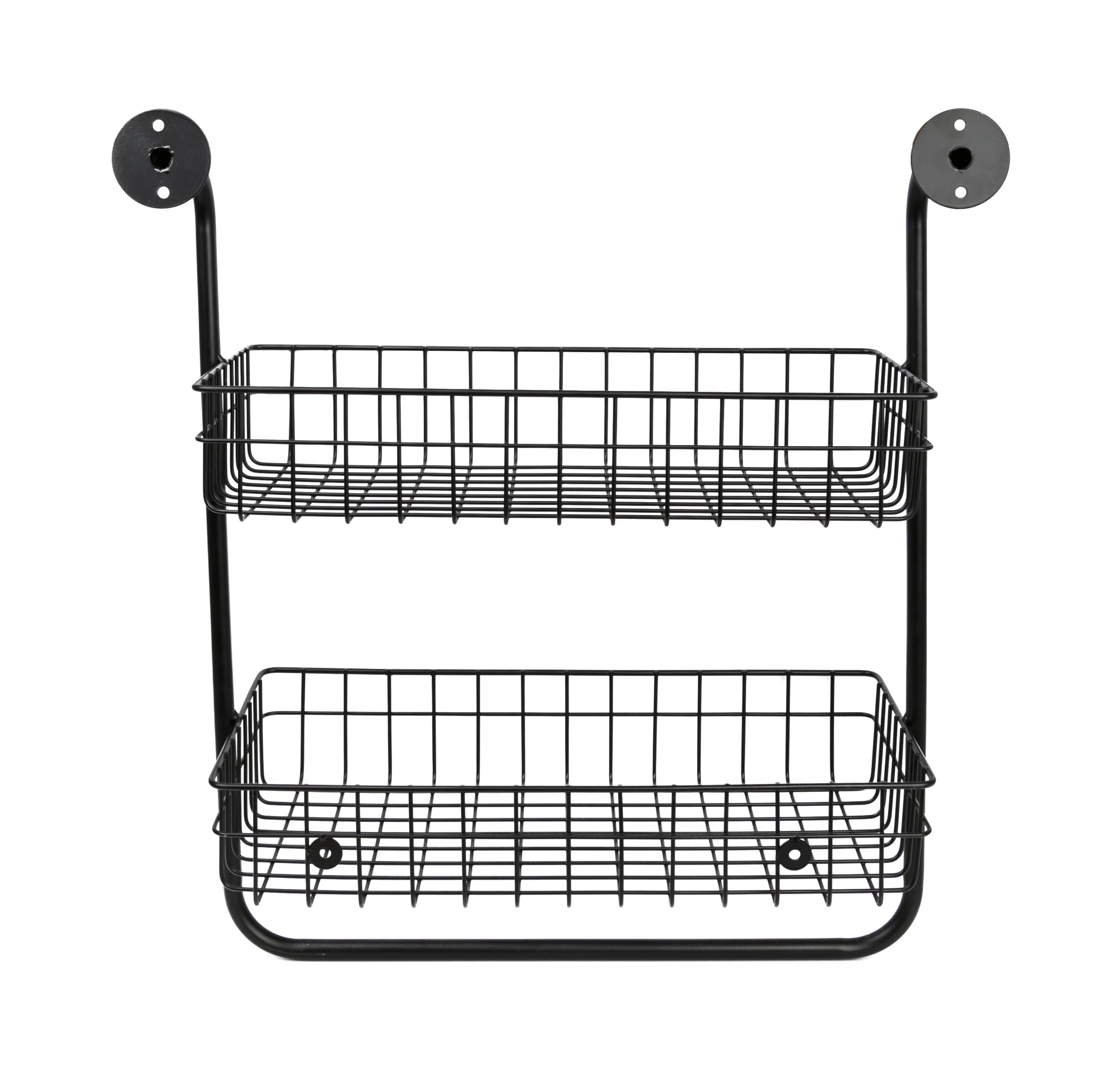 Style Selections LW6784BK Black 2 -Tier Steel Wall mount Bathroom Shelf ( 18.8-in x 20.905-in x 7.835-in )