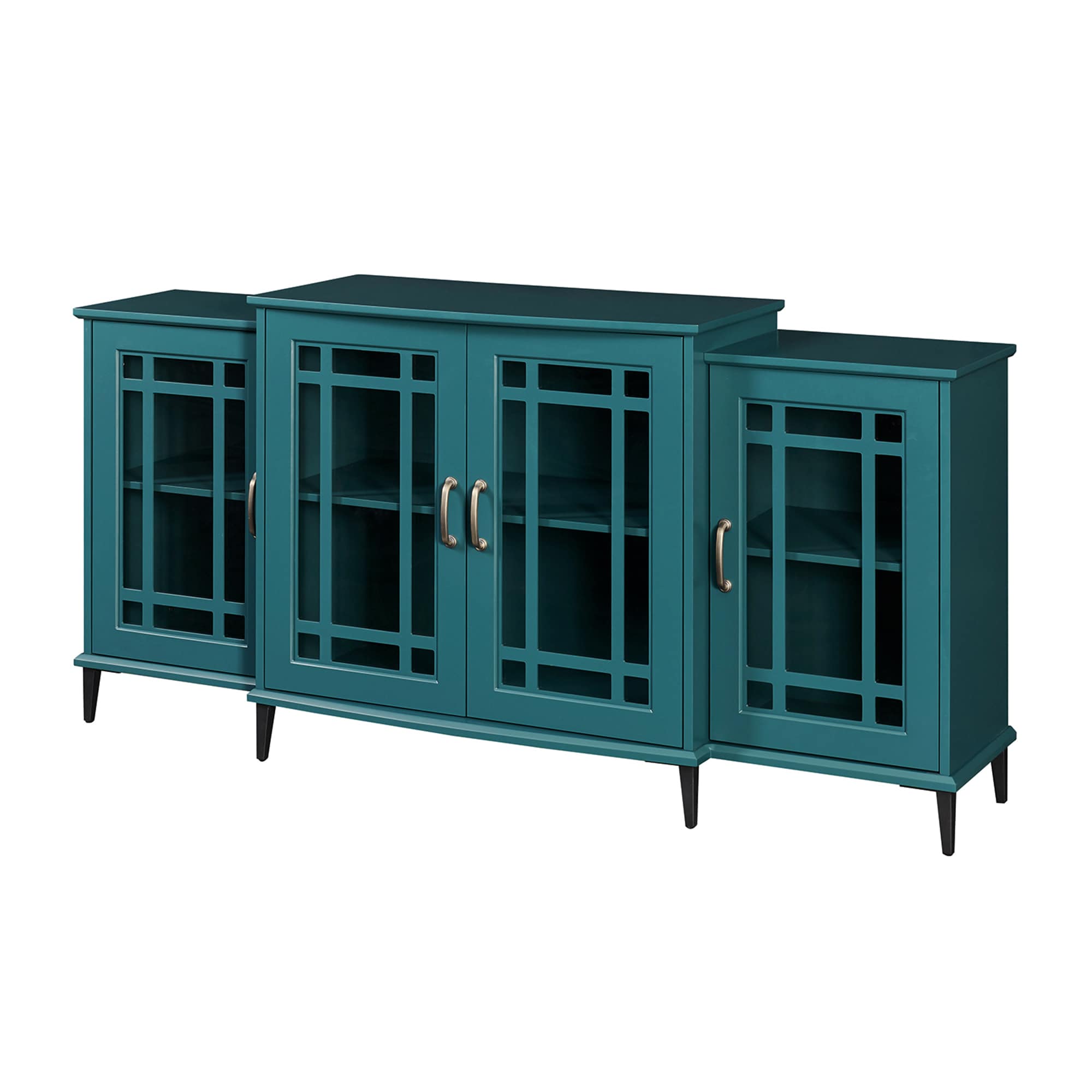 SINOFURN SYA250049WT Farmhouse/Rustic Teal Blue TV stand ( Accommodates TVs up to 48-in )