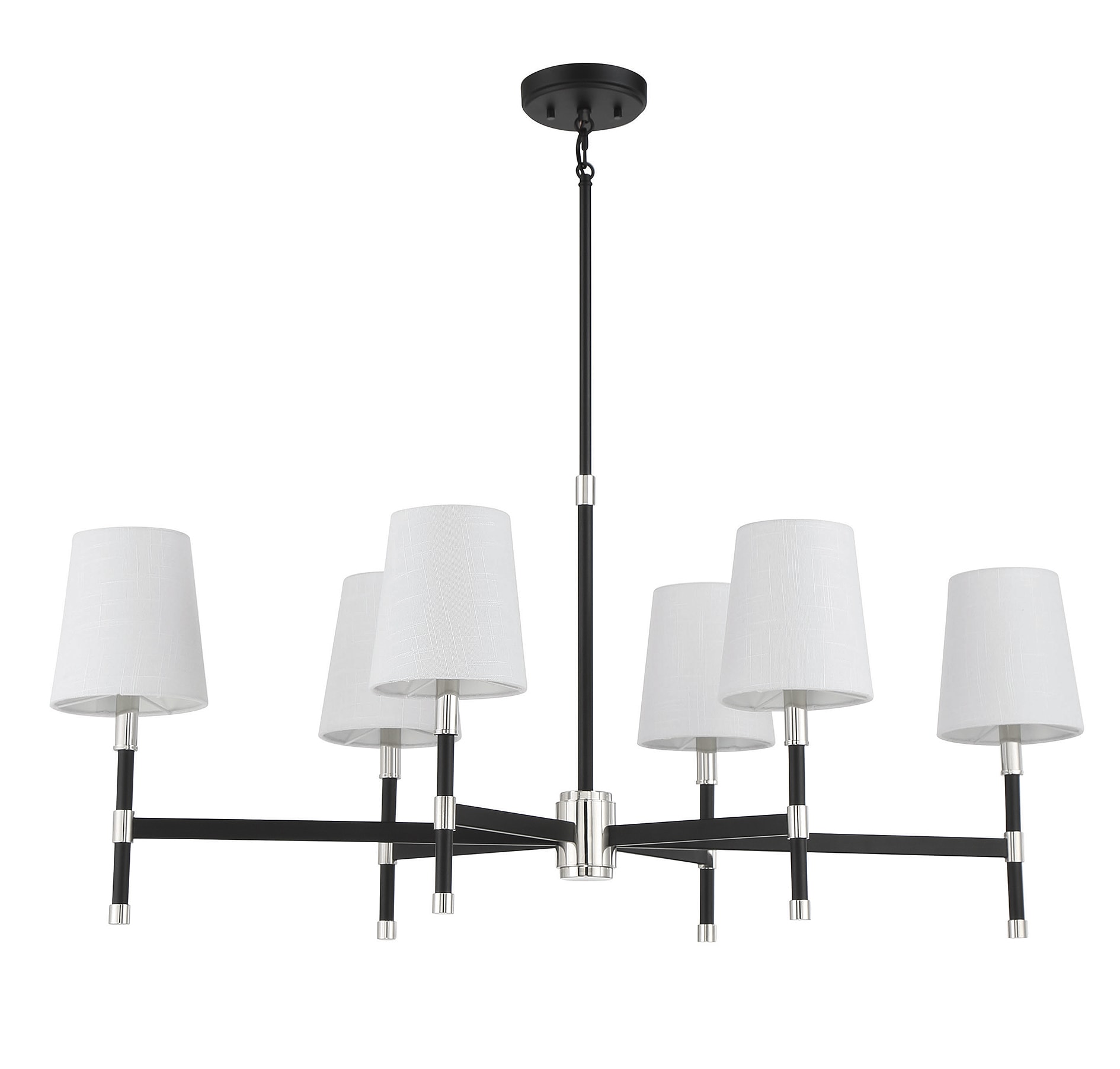 Brody 6-Light Matte Black and Nickel Chandelier