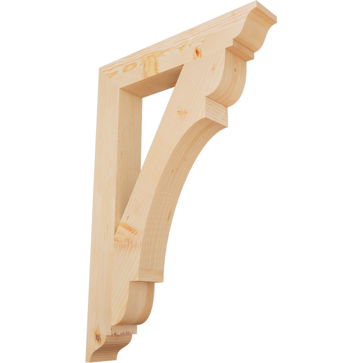 Ekena Millwork BKT04X24X36OLY01SDF Olympic traditional smooth 3-1/2-in x 24-in x 36-in Douglas fir Brown Wood Standard bracket