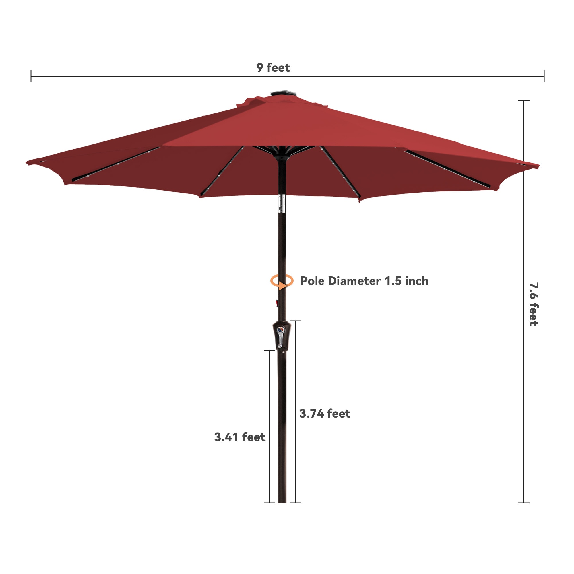 JEAREY JE-QTZZ+DEZ-10FT-RD Umbrellas-2 - View #4