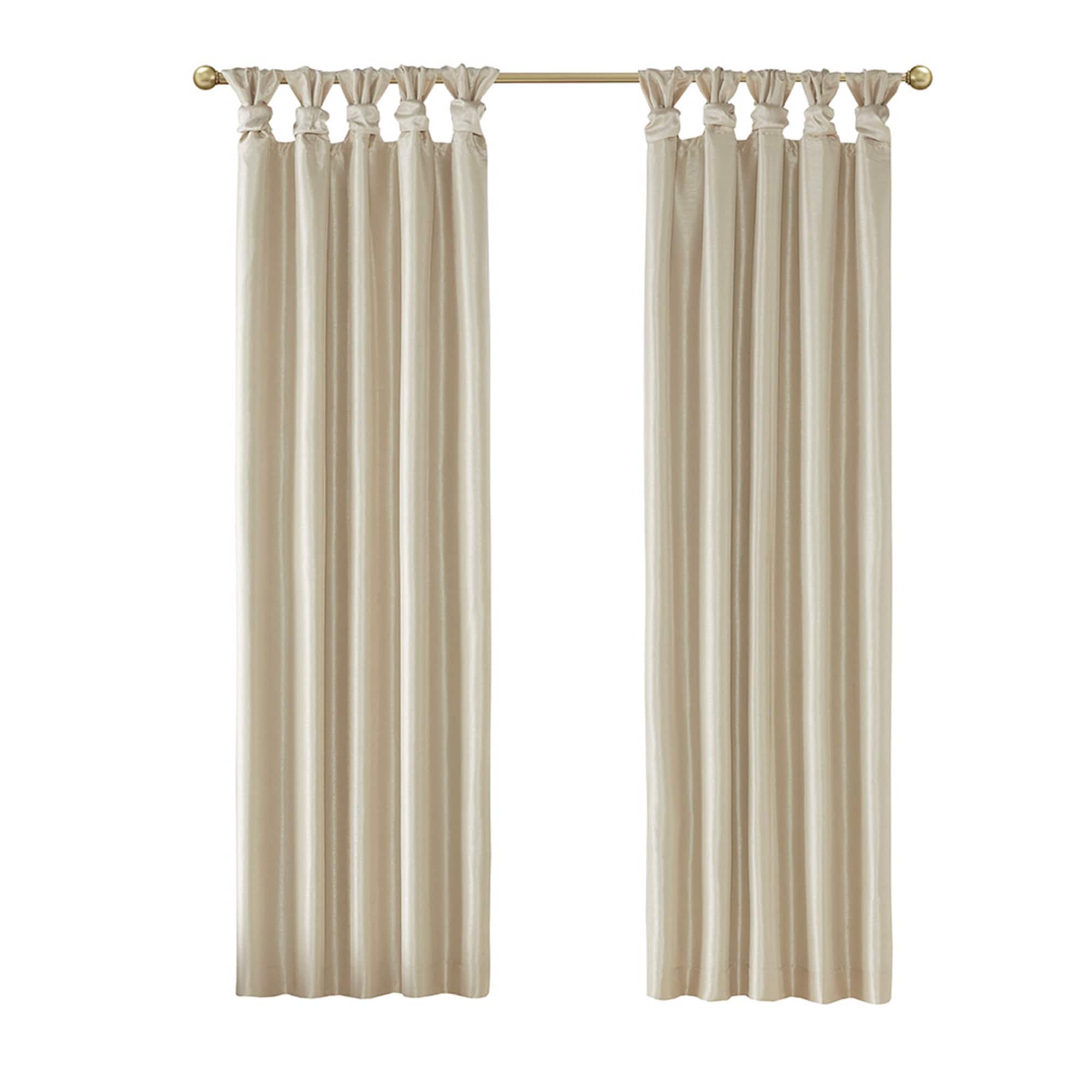 Champagne Faux Silk Blackout Tab Top Window Panel