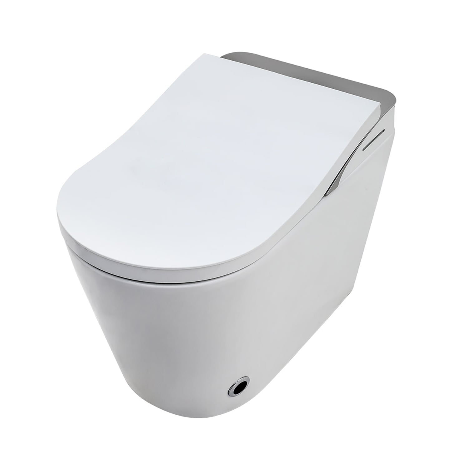 Mondawe MD-LD-03356 White Single Elongated Standard Height Smart Soft Close 1-piece Bidet 12-in Rough-In 1.28 GPF
