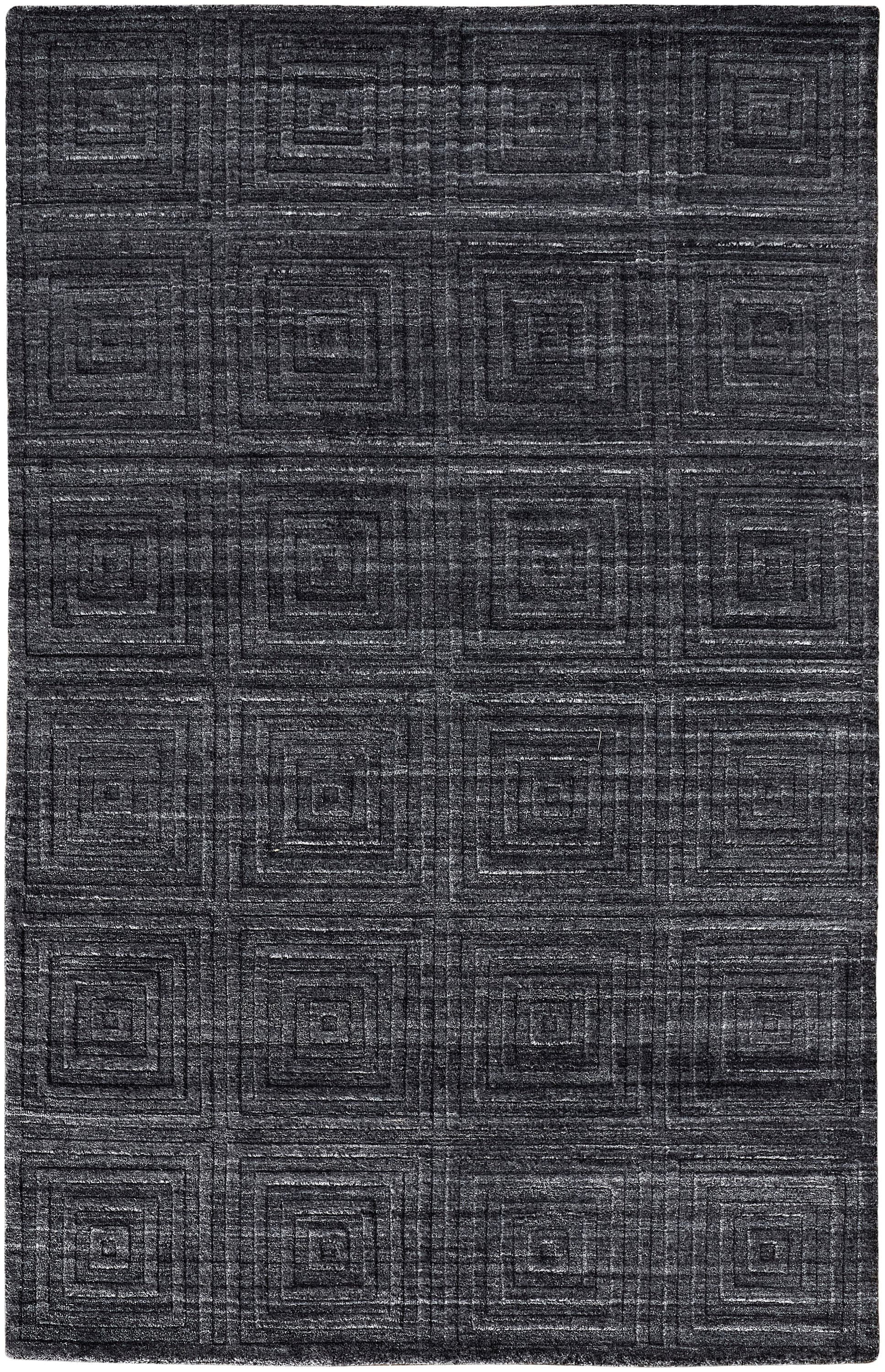 Room Envy REDR8670CHL000F00 8 x 10 (ft) Loomed Wool Gray/Black Rectangular Indoor Solid Area rug