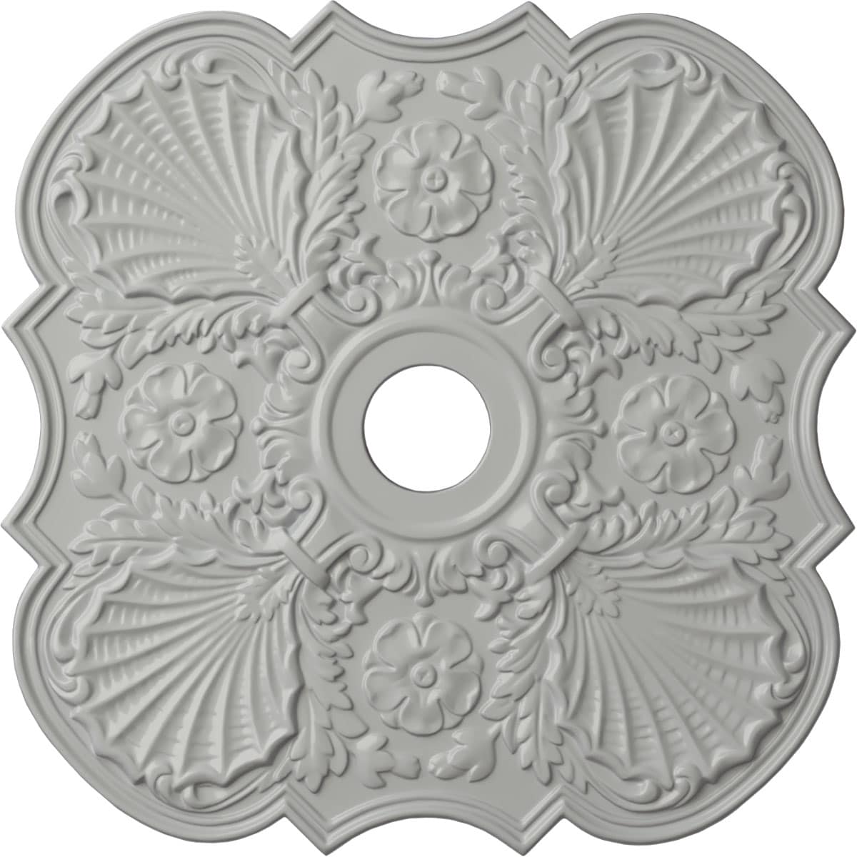 Ekena Millwork CM29FWFRF Flower 29-in W x 29-in L Painted Frost Polyurethane Whole Ceiling Medallion