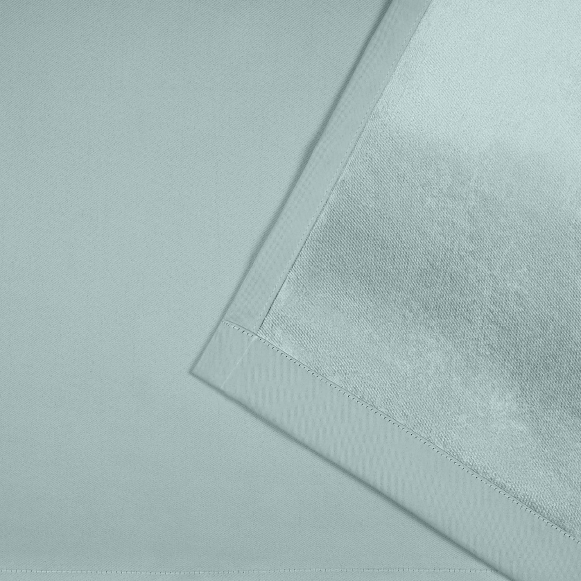 Seafoam and Cloud Gray Polyester Blackout Grommet Window Panels