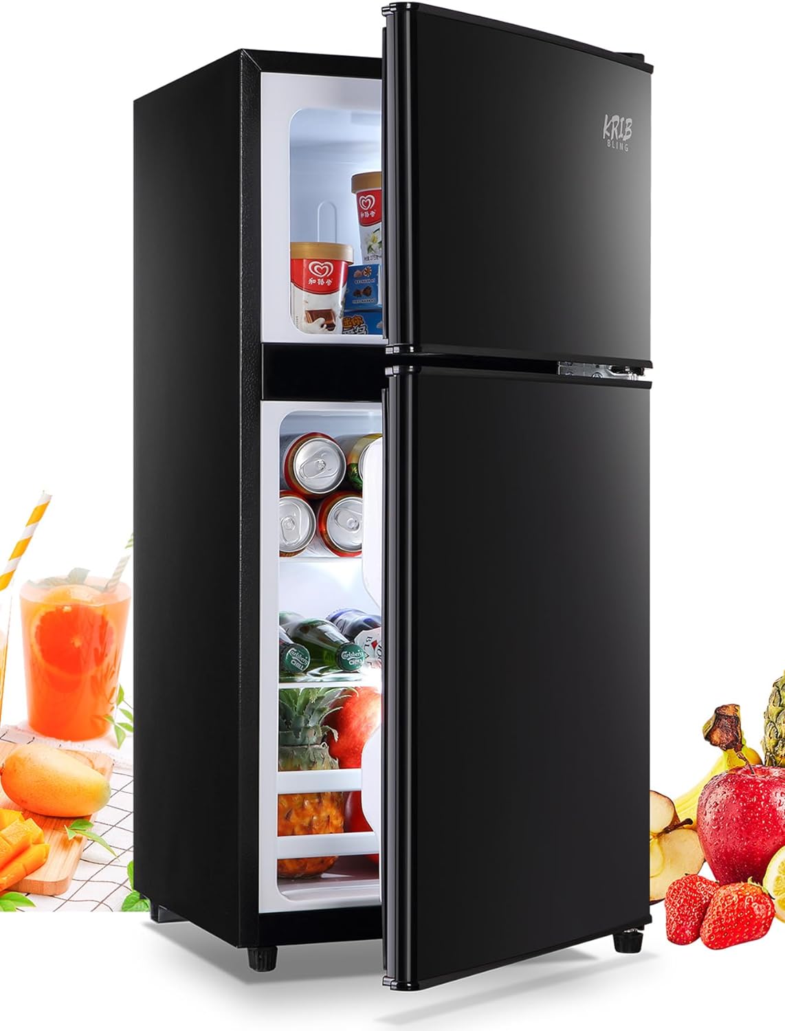 Runesay HBCOLR-05 3.5-Cu. Feet with Freezer ( Black ) Garage Ready