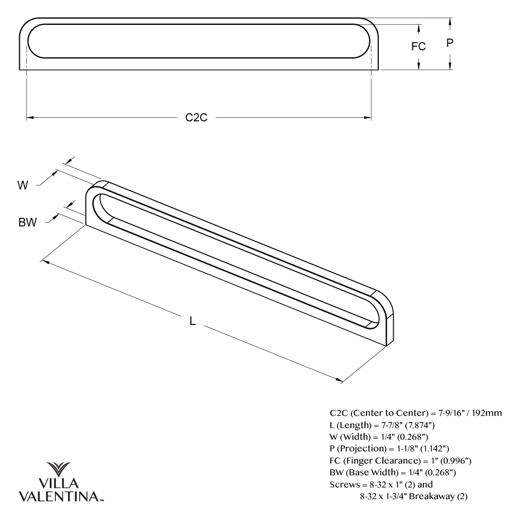 Villa Valentina VV15192MB Cabinet-Pulls - View #8