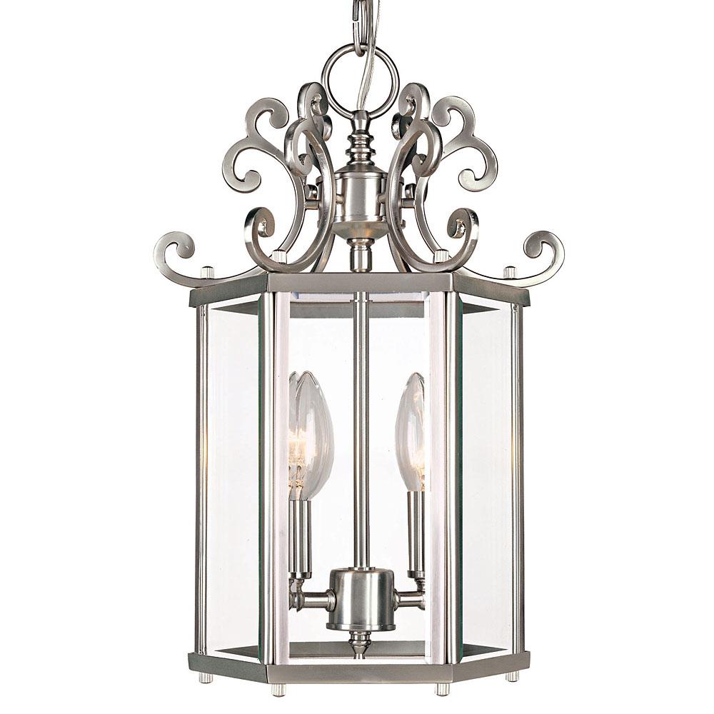  20074875 Shandy 2 -Light Pewter Traditional Textured glass Bowl Mini Hanging Pendant light
