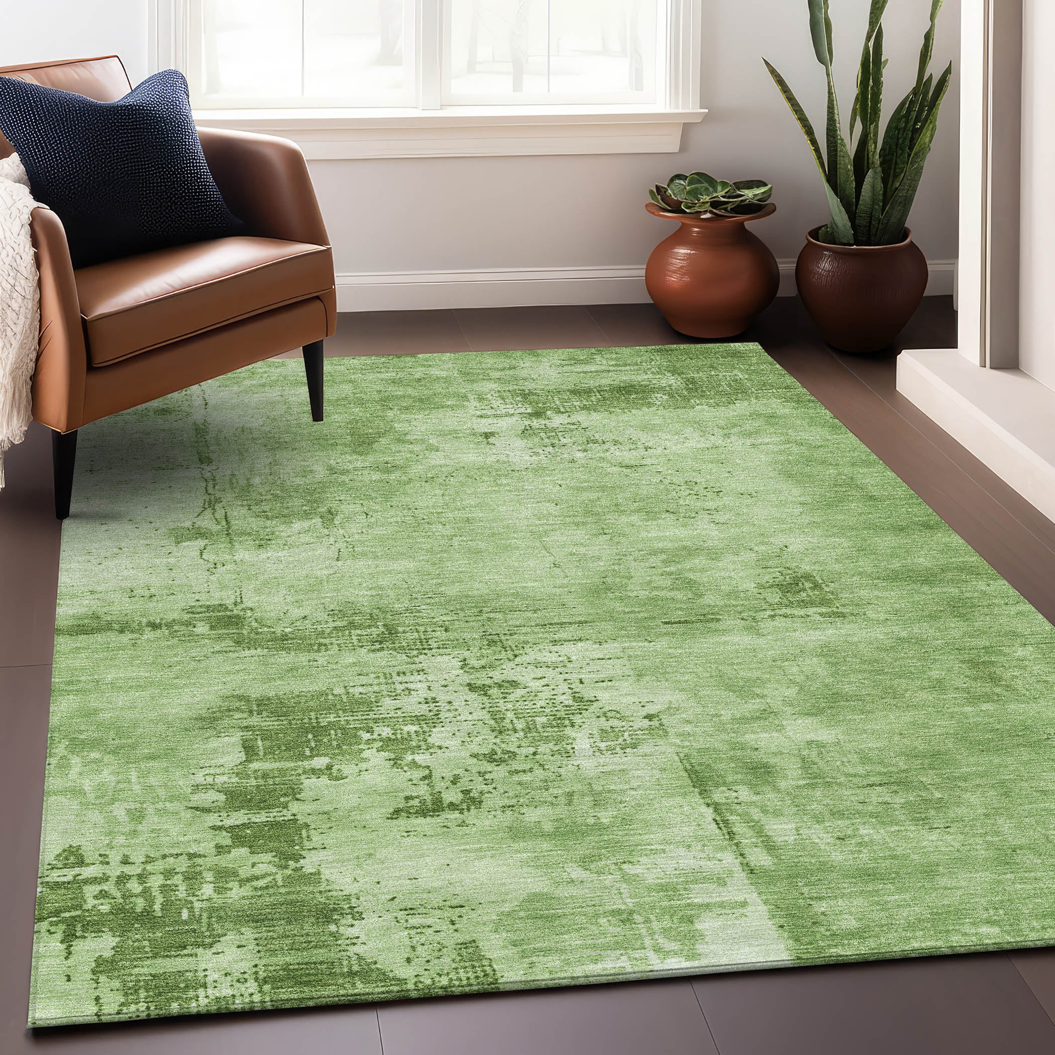 Addison Rugs ACN1062GE9X12 Chantille ACN1062GE 9 x 12 (ft) Polyester Green Rectangular Indoor/Outdoor Geometric Machine washable Area rug