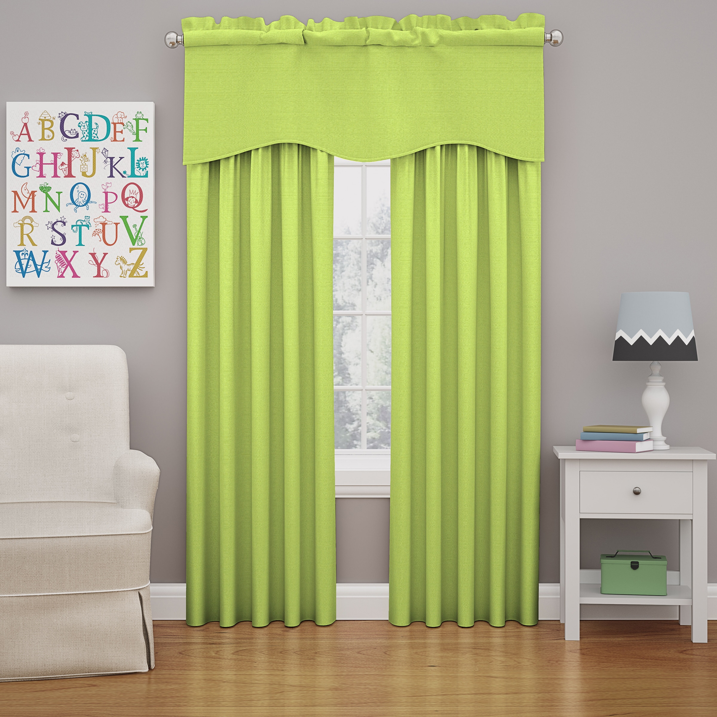 Eclipse Kendall 18-in Lime Polyester Rod Pocket Valance in the Valances ...