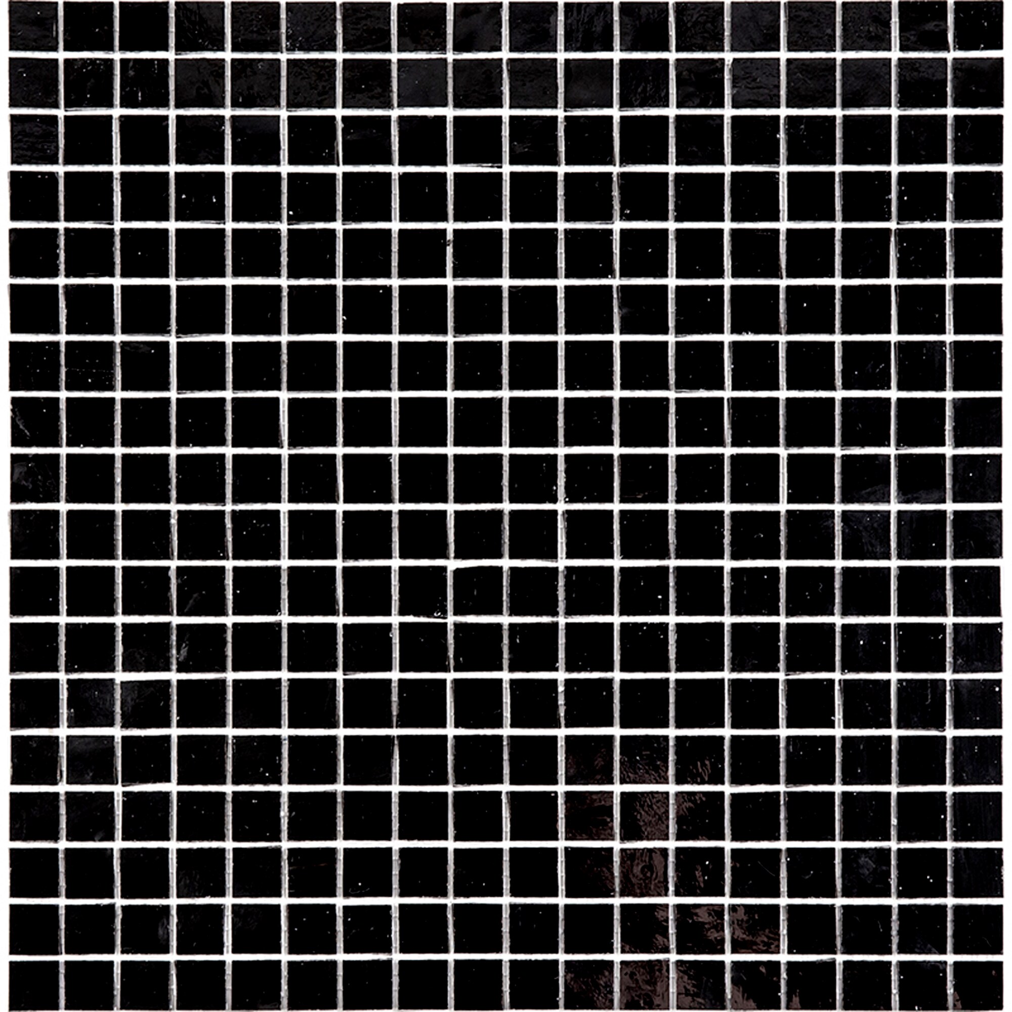 Skosh Glossy Black Glass Mosaic Wall and Floor Tile