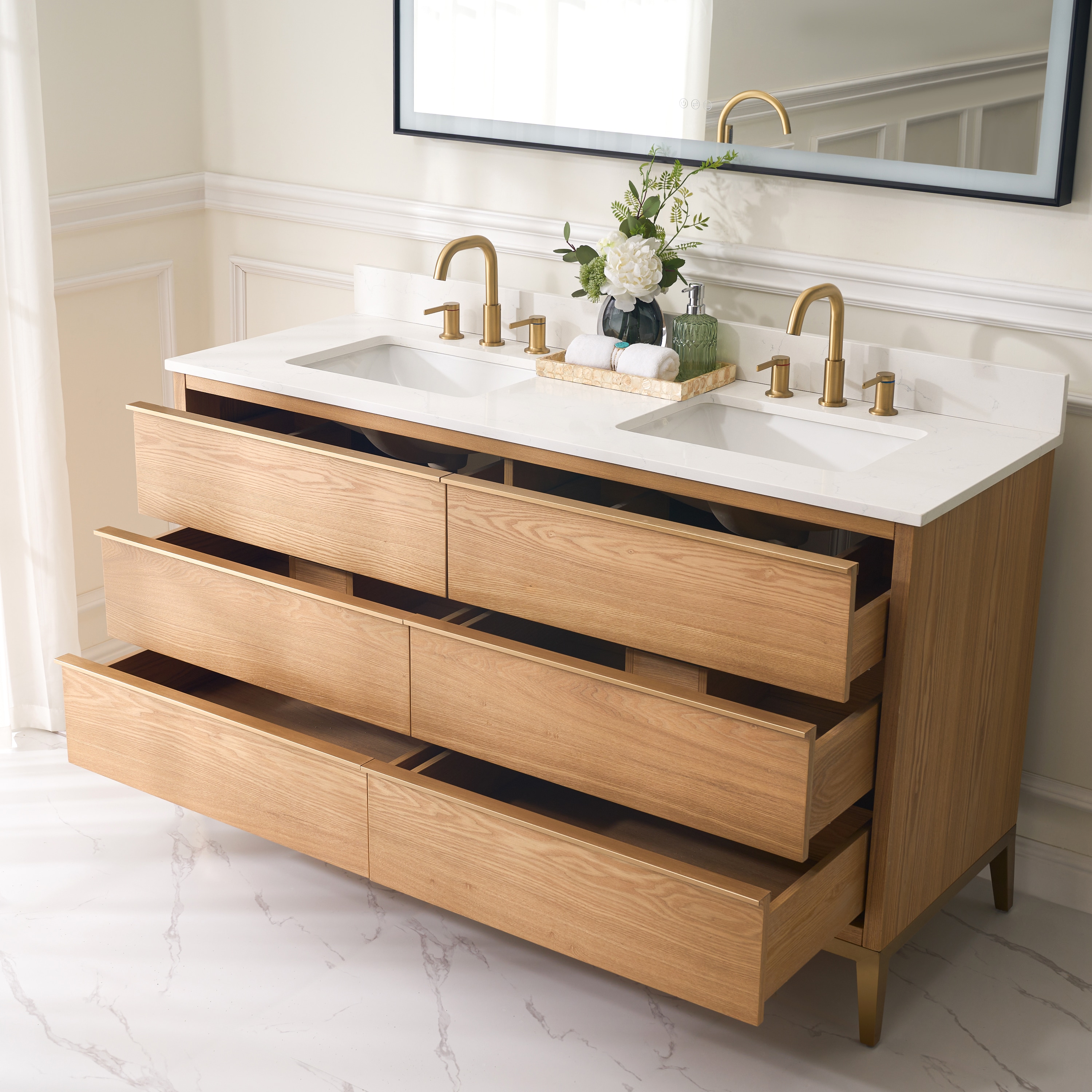 WELLFOR NOLAN60QZ-OAK Bath-Vanity-Combo - View #5