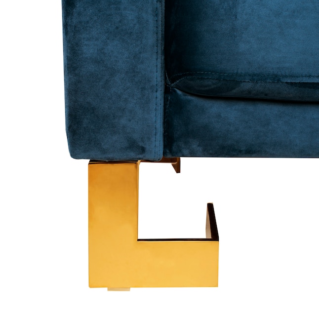 Safavieh Tribeca Navy/Brass Contemporary/Modern Polyester Sofa Bed in ...