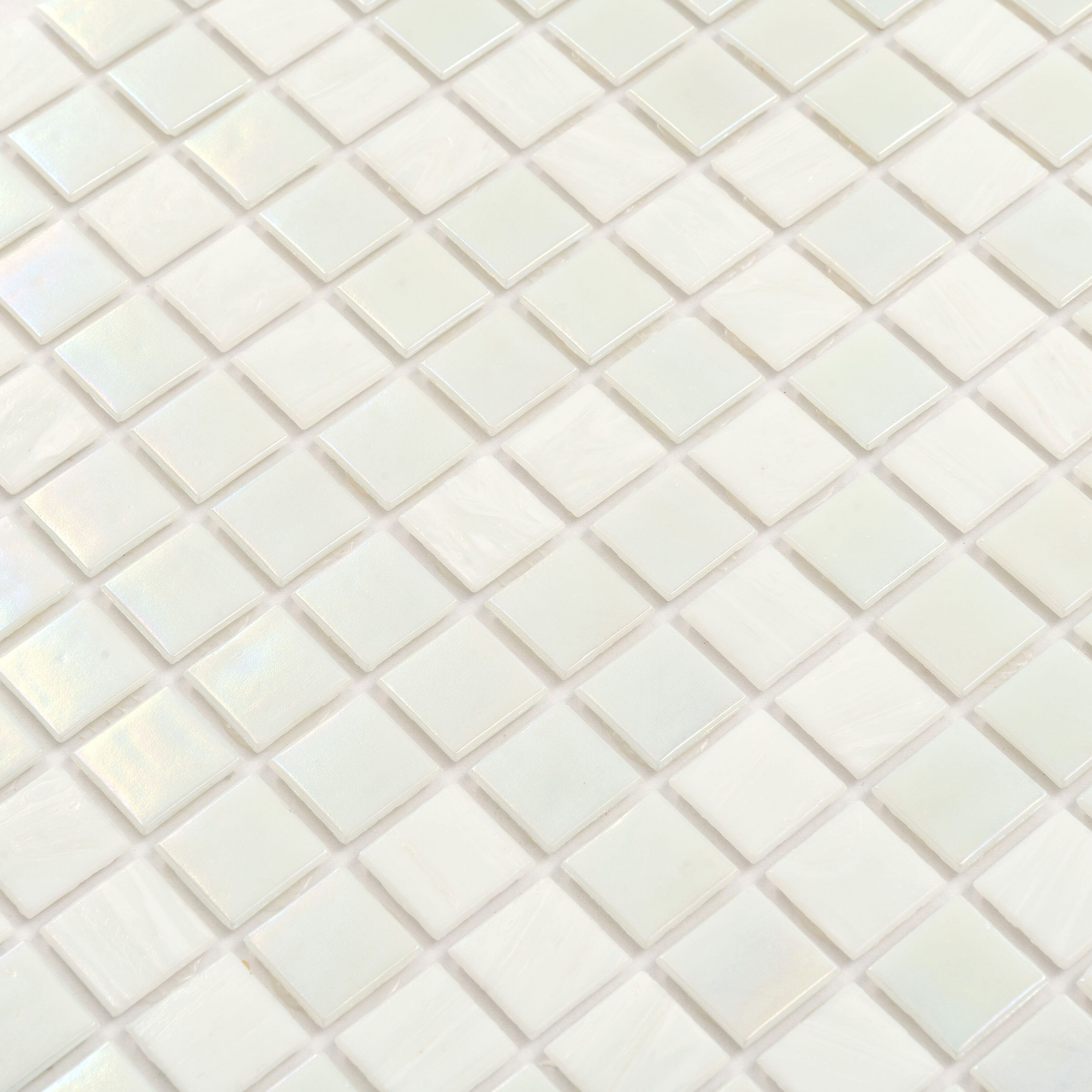 12" x 12" Glossy White Glass Mosaic Tile