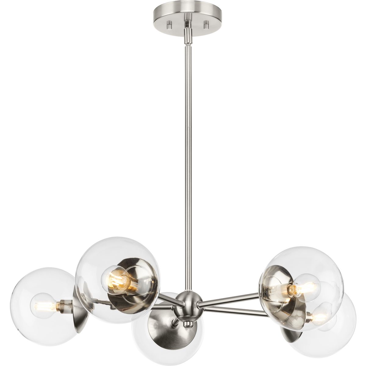 Progress Lighting Atwell 5-Light Brushed Bronze Mid-century Chandelier