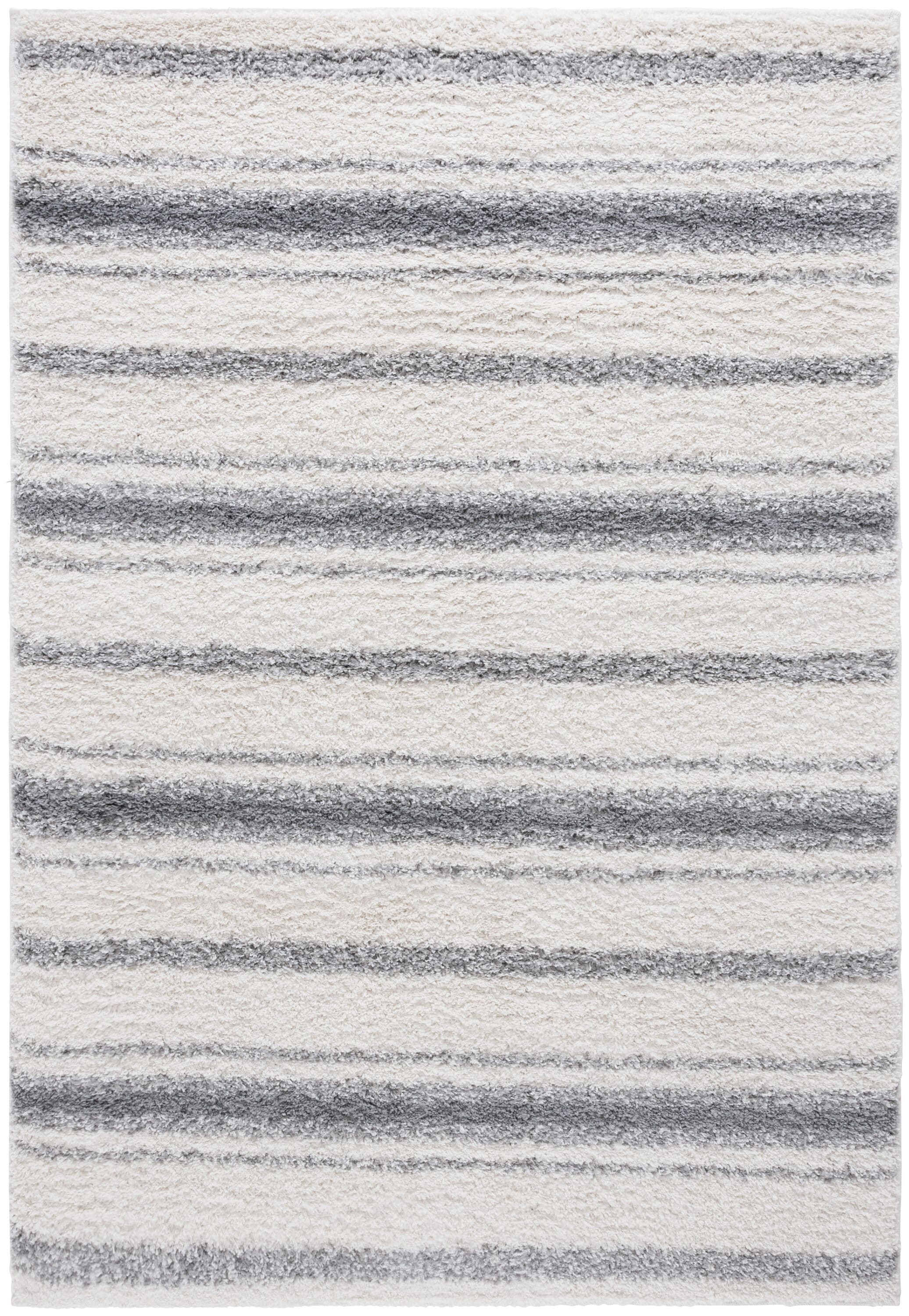 Safavieh 5 X 8 (ft) Ivory/Gray Indoor Stripe Mid-century Modern Area ...