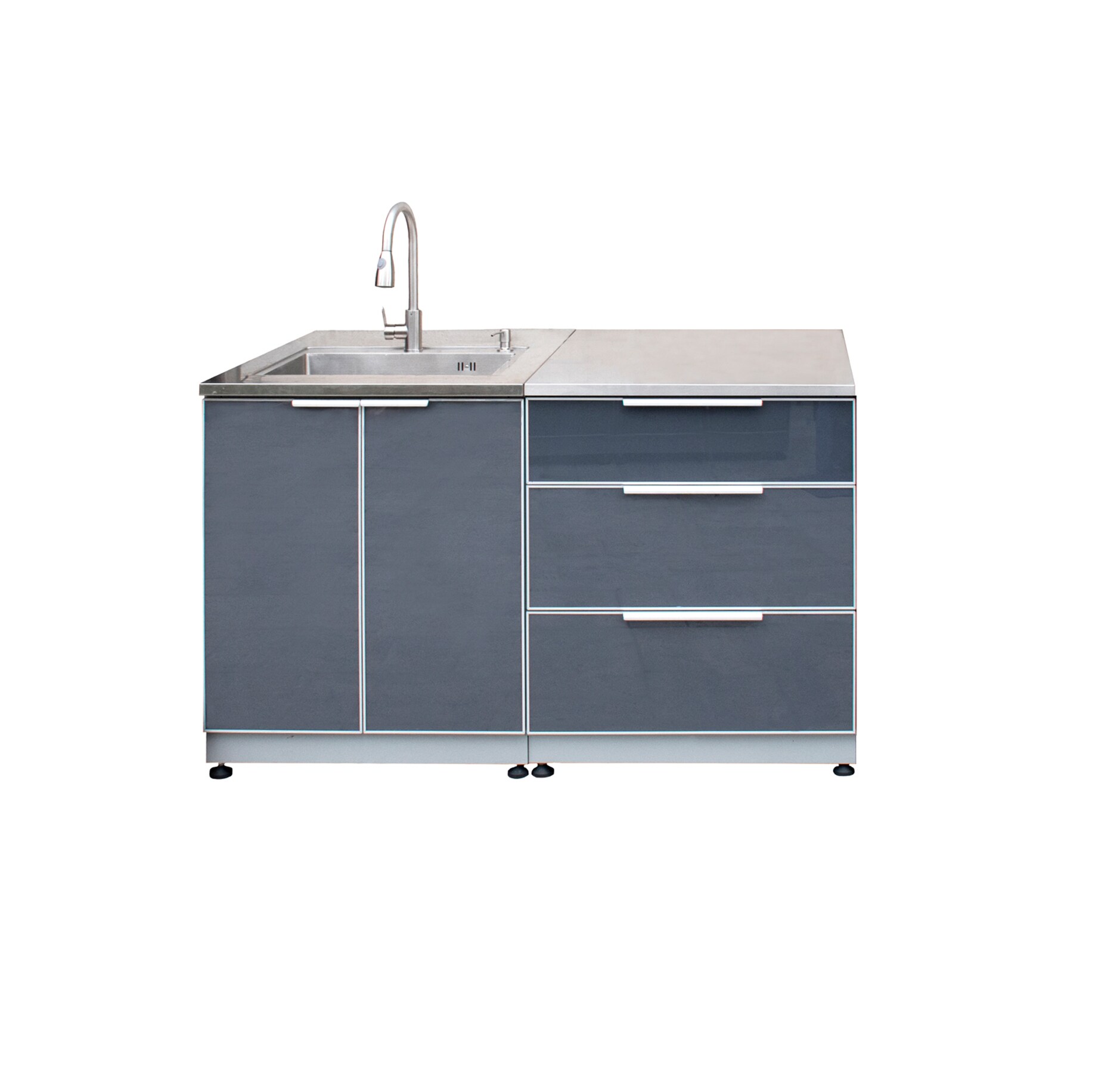 Blue Sky Outdoor Living OKCDSK-DR3 2 -Piece 60-in W x 25.25-in D x 37.25-in H Modular Outdoor Kitchen Cabinet