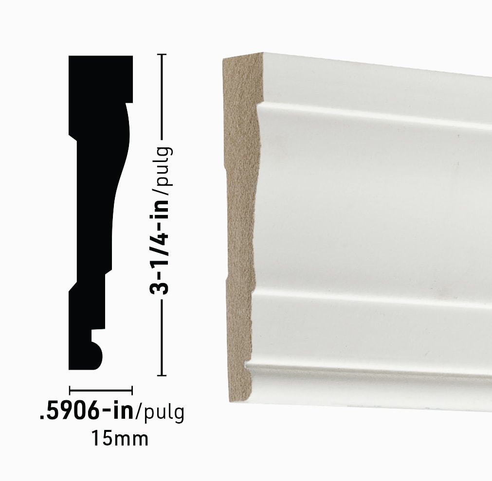 allen + roth 9/16-in x 3-1/4-in x 8-ft Painted MDF 445 Casing in the ...