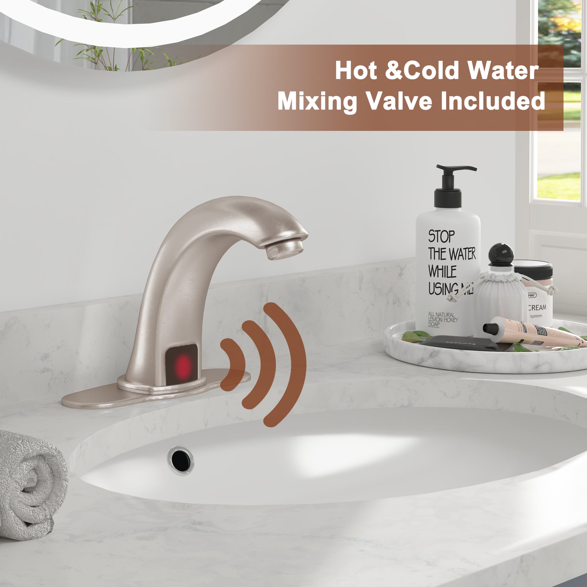 Cutting Edge Electronic Digital Touch Faucet Smart Sink Thermostatic Mixer Bathroom  Faucet with SensorThermostatic Thermostatic Mixer Smart Sink Thermostatic  Mixer Bathroom Faucet with Sensor Tap