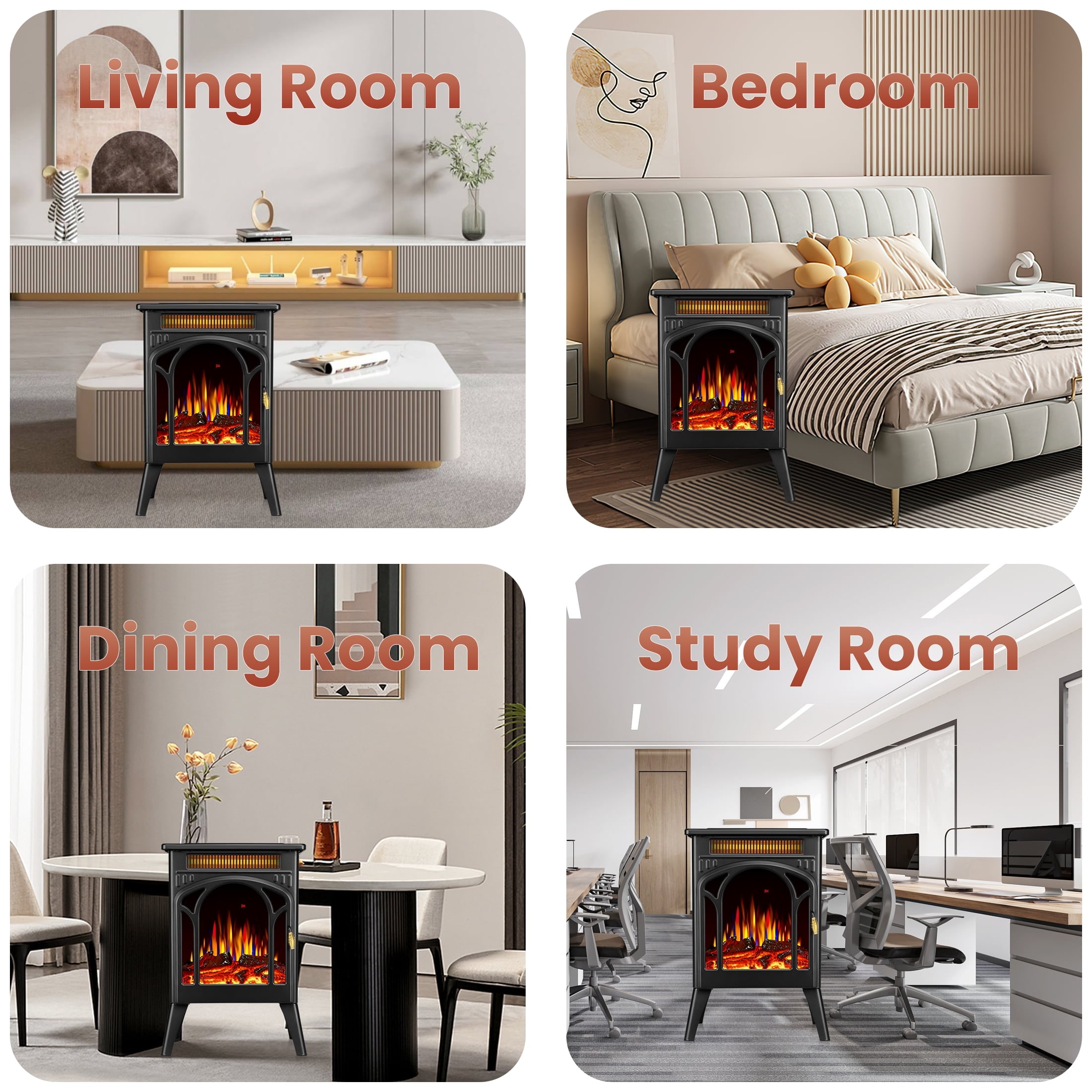 COWSAR S230CP-BLACK Electric-Fireplaces - View #7