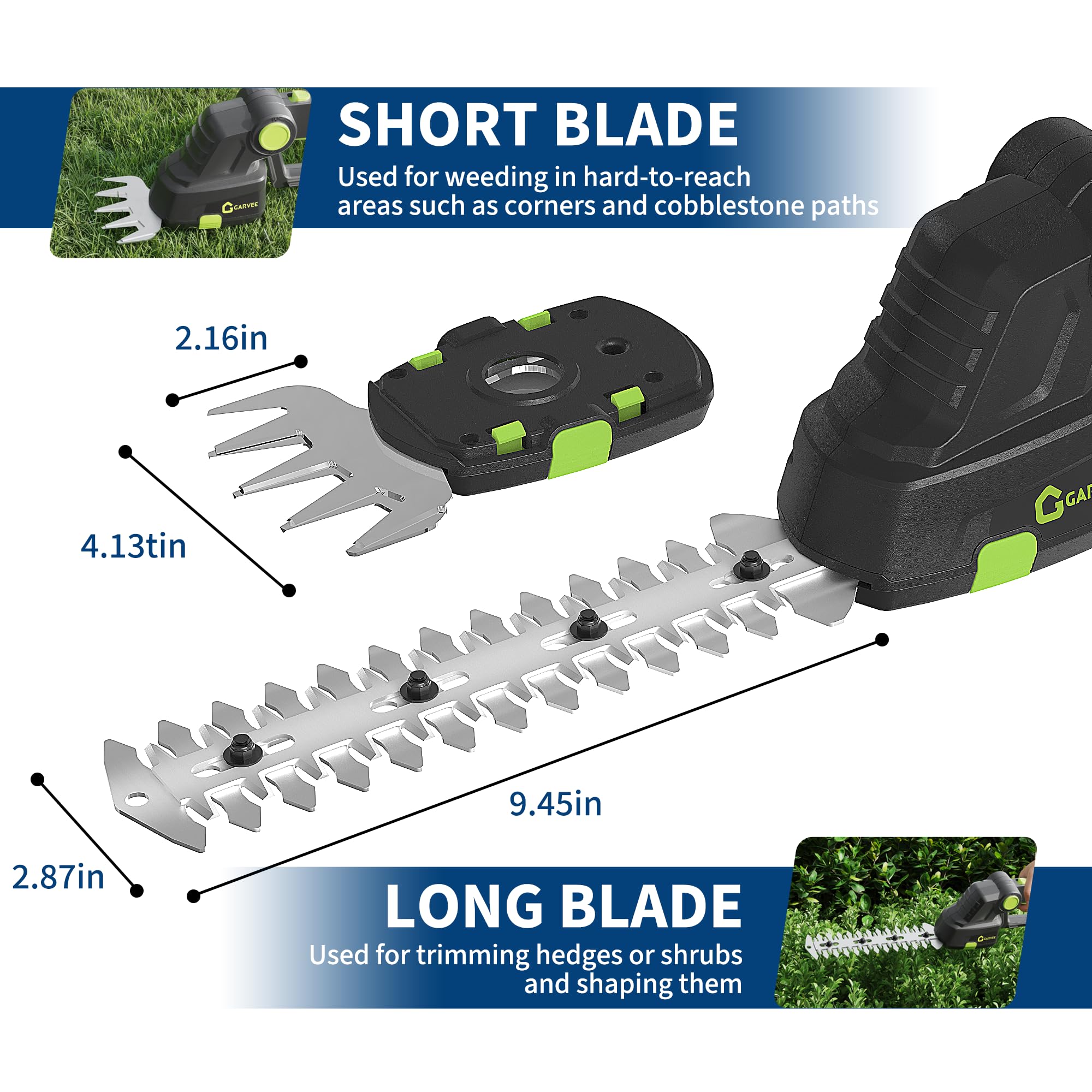 Garvee YXY-LO-PHO-12M05WWP Cordless-Hedge-Trimmers - View #6