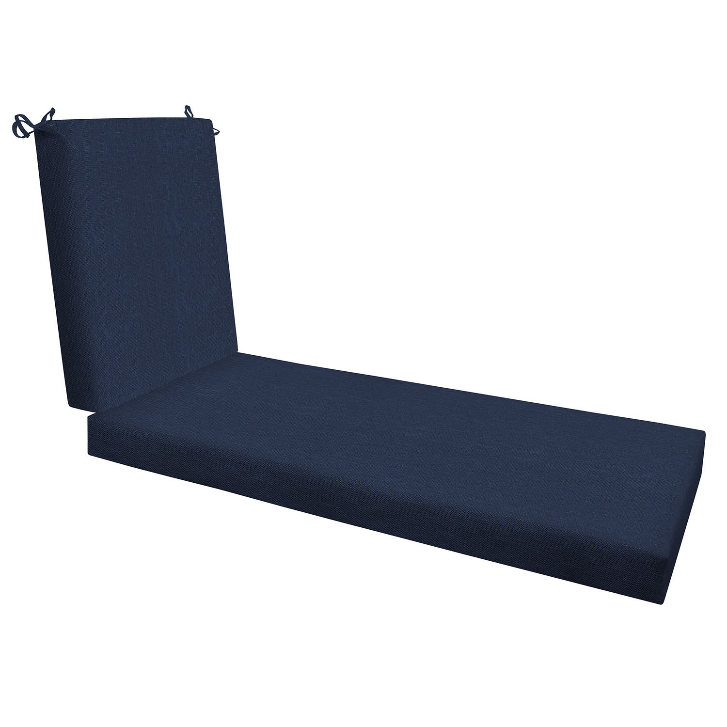 Style Selections 21403S-101A139 45-in x 22.5-in Textured Solid Indigo Blue Patio chaise lounge chair cushion