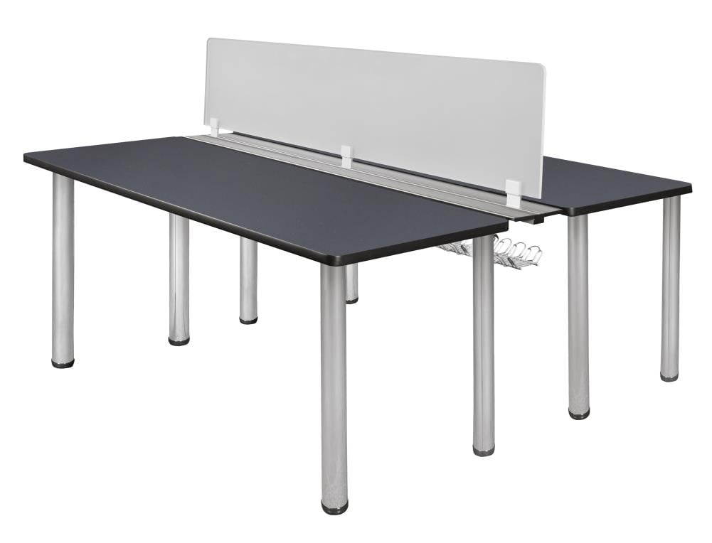 Regency MBSPD6024GYBPCM Kee Desking 58-in Gray Modern/Contemporary 2-person Desk