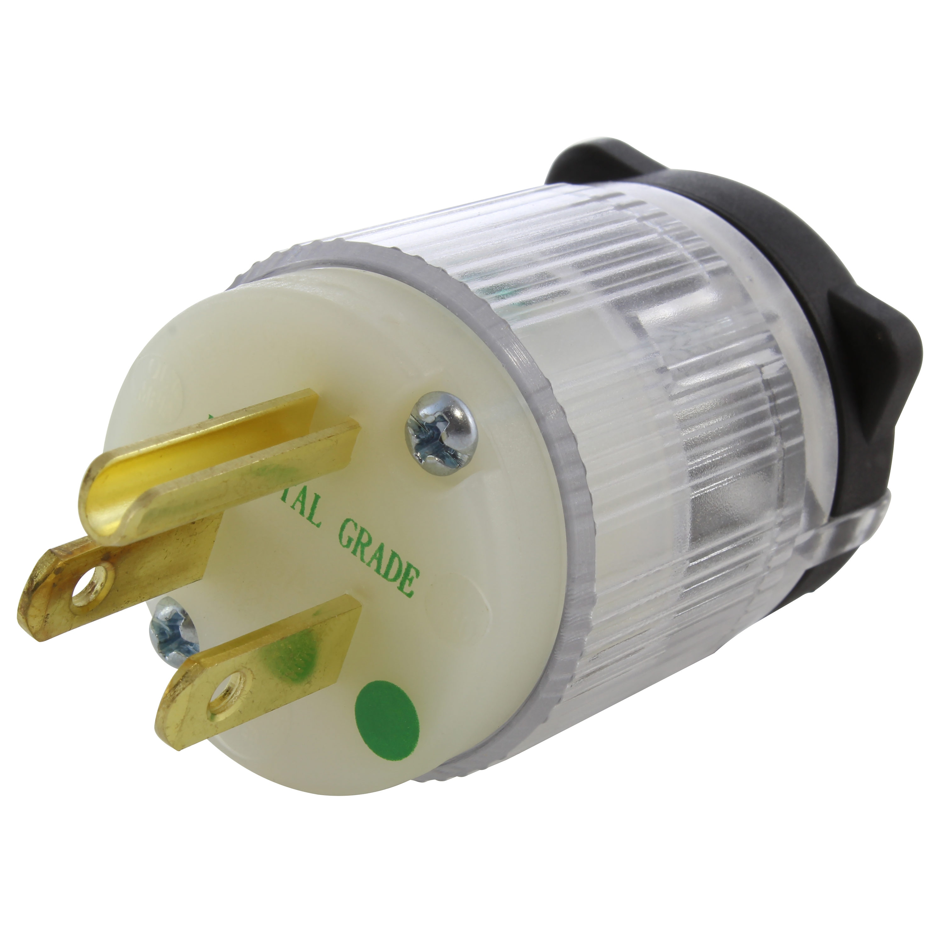 AC WORKS ASMD515P-CL AC Connectors 15-Amp 125-Volt NEMA 5-15p 3-wire Grounding Hospital Straight Plug, Clear