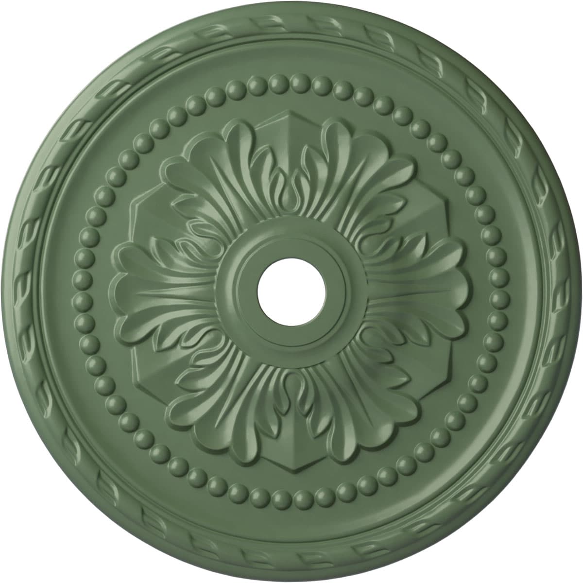 Ekena Millwork CM31PMAGF Palmetto 31.5-in W x 31.5-in L Painted Athenian Green Polyurethane Whole Ceiling Medallion