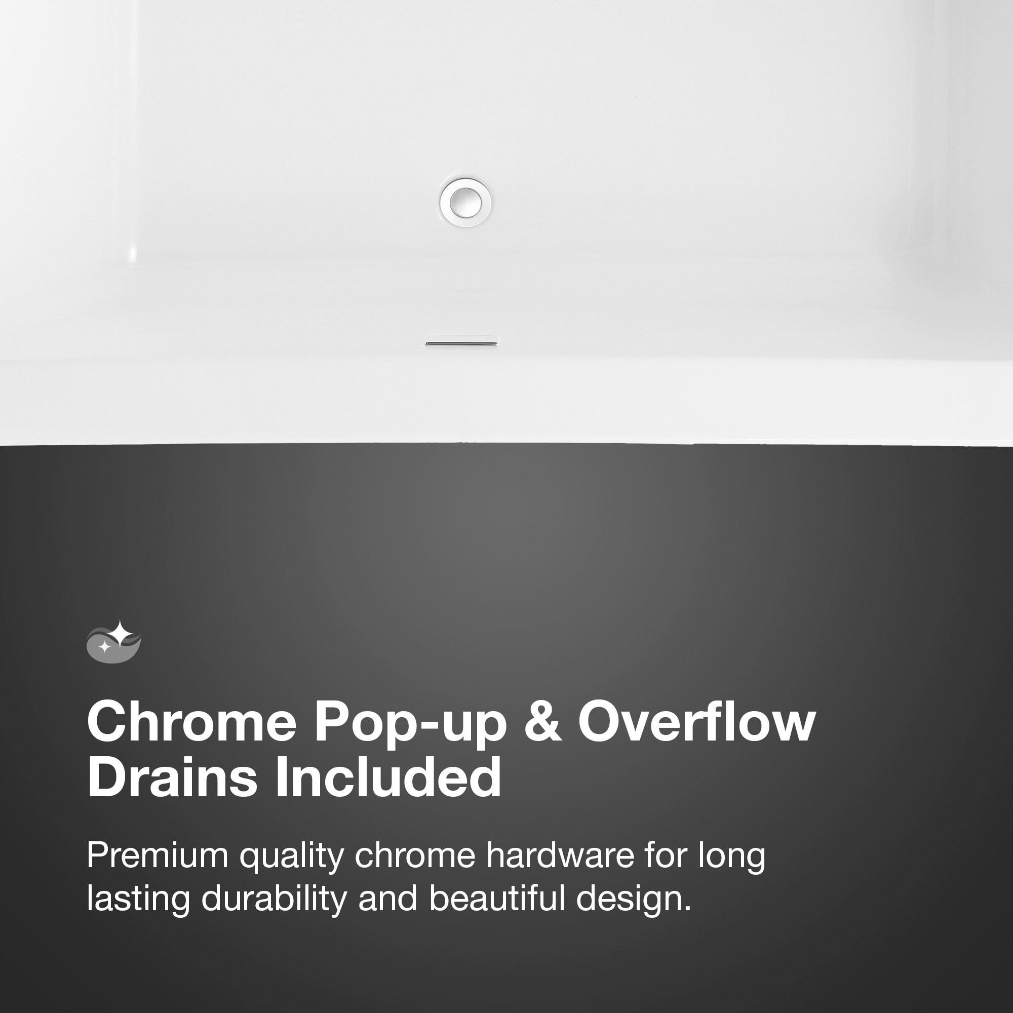 Studio® S 68 x 34-Inch Freestanding Bathtub Center Drain With Integrated  Overflow