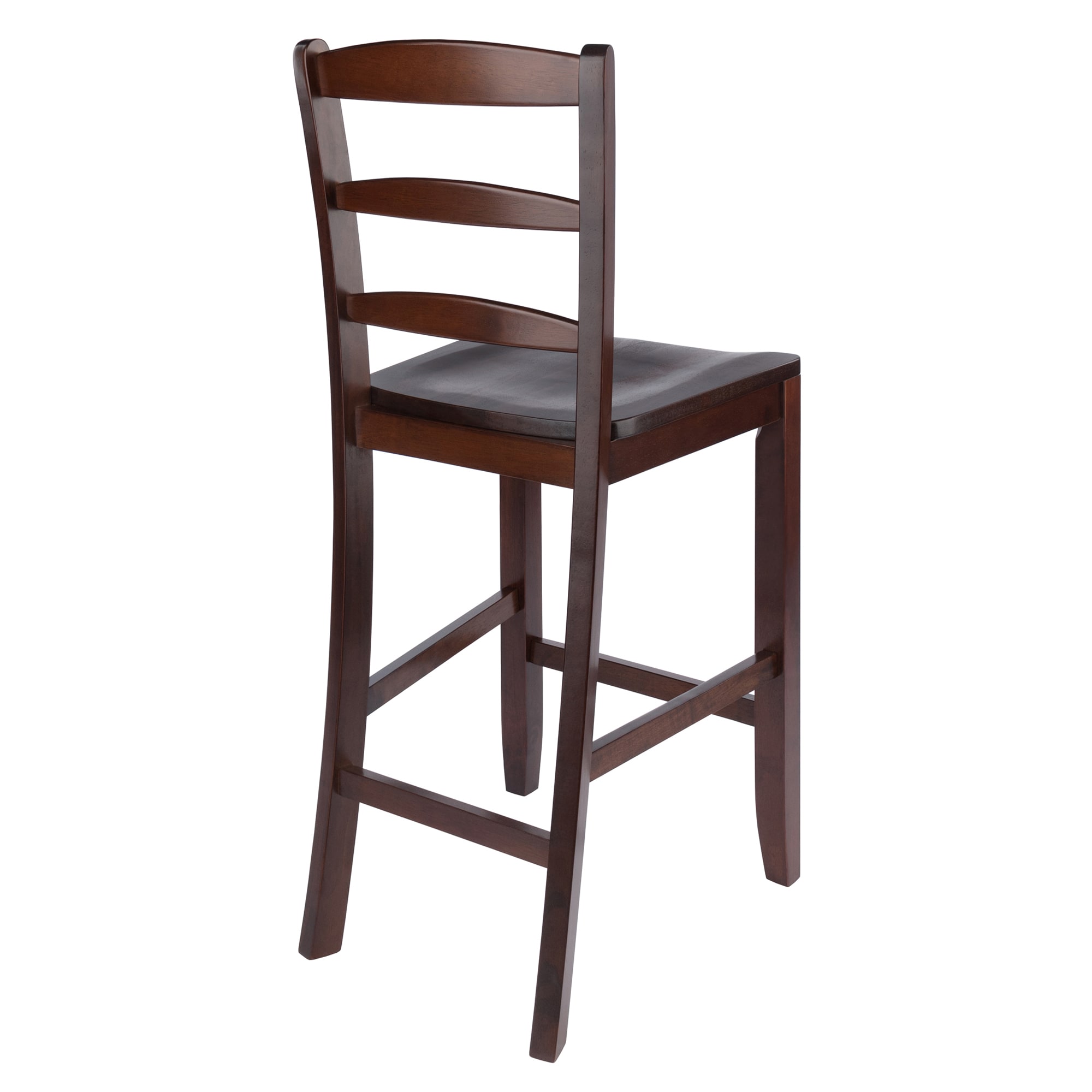 Benjamin Walnut Ladder-Back Wood Counter Stools, Set of 2