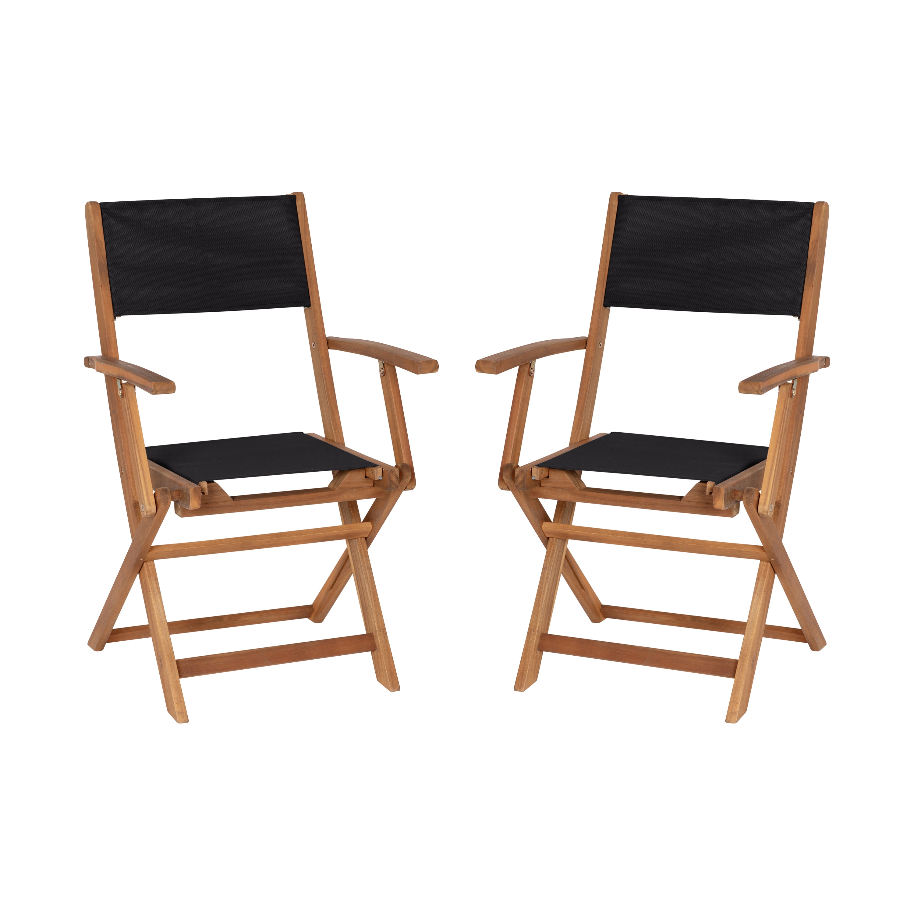 Taylor & Logan 196861090974 Zane Set of 2 Natural Wood Frame Stationary Dining Chair with Black Solid Seat