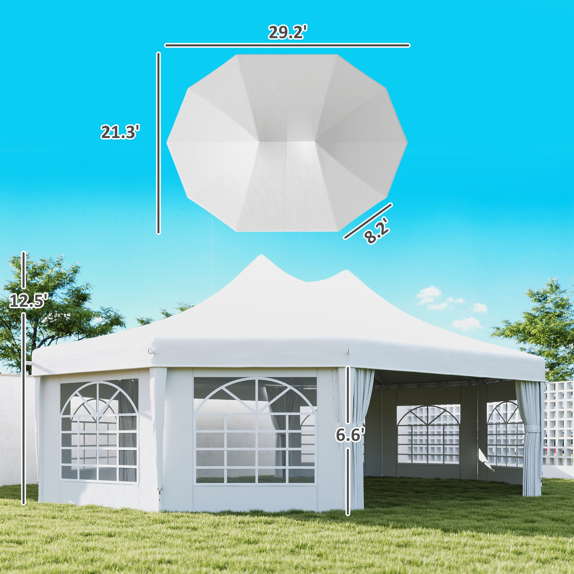 Outsunny 84C-642V01WT Canopies-Sl - View #3