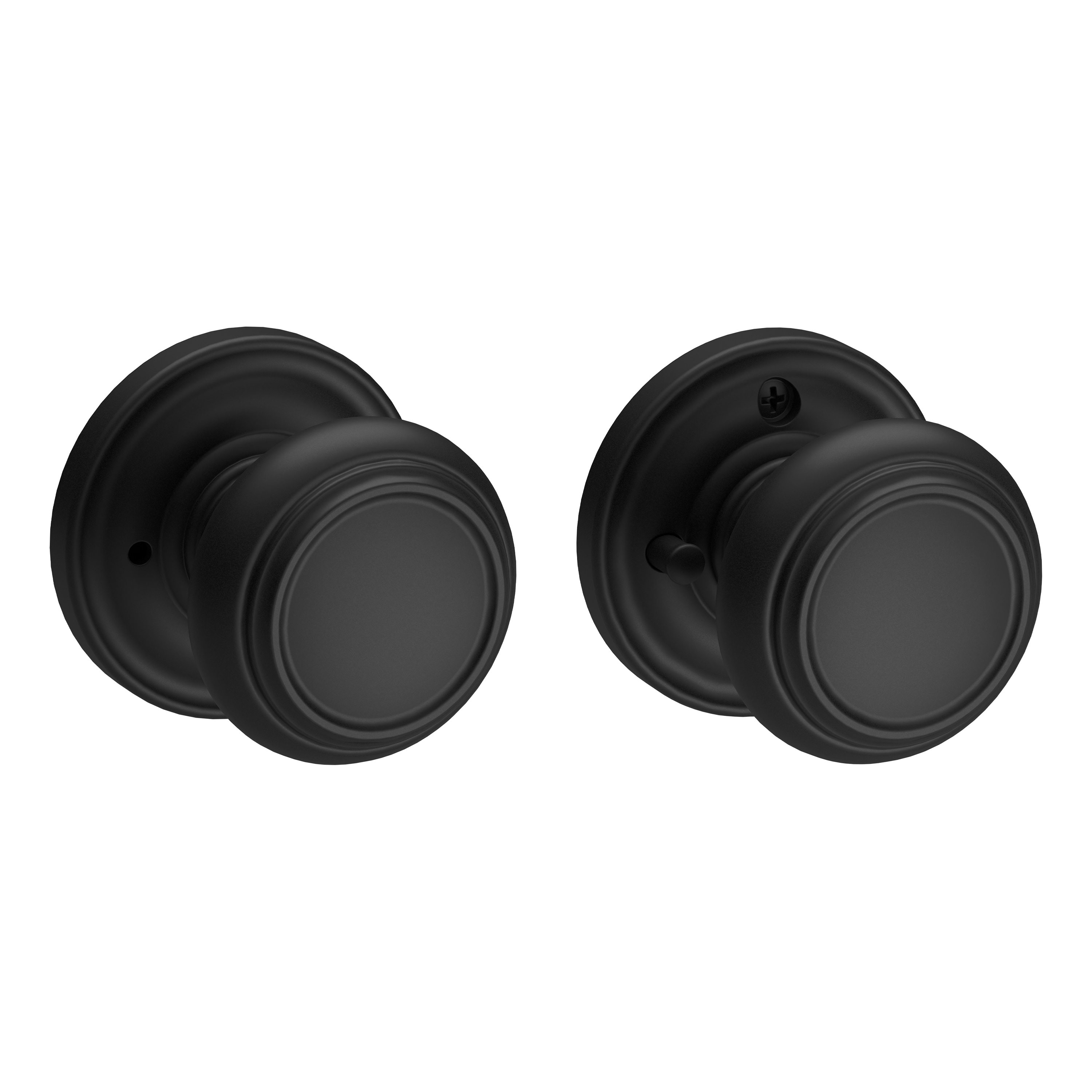 Baldwin PVTRATRR190 Satin Black Interior Bed/Bath Privacy Door Knob