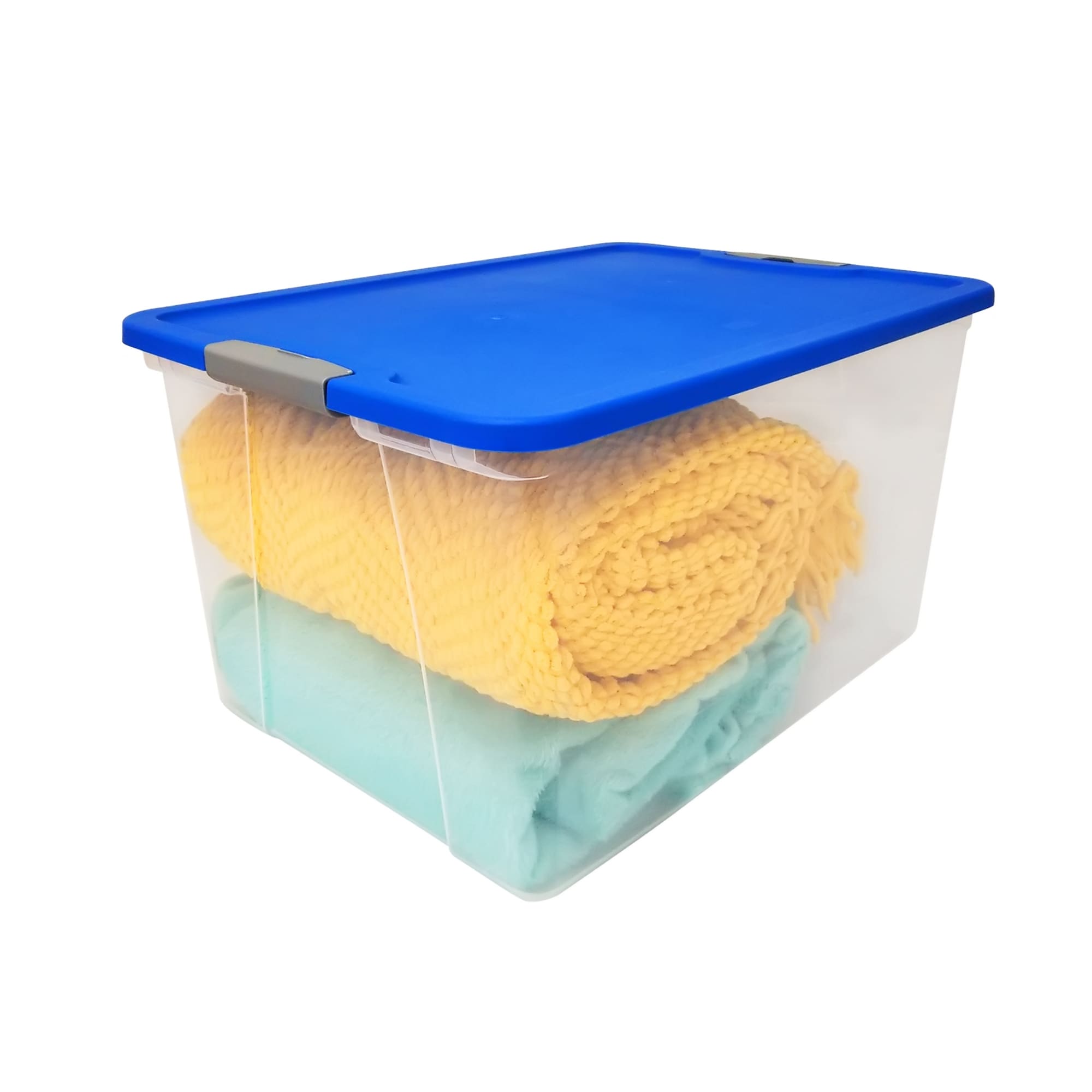 Homz Plastic Wicker Storage Boxes with Lid, Small 