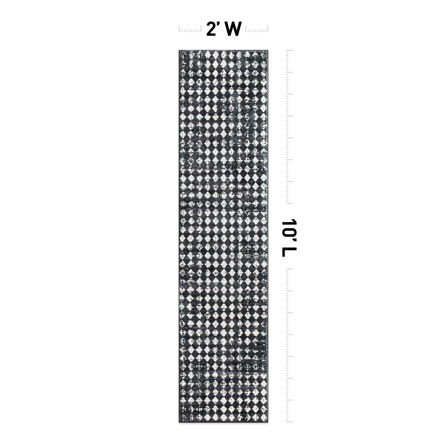 World Rug Gallery WR69BLACK2X10 Stanford 2 x 10 (ft) Flatweave Black Rectangular Indoor Geometric Global Machine washable Pet Friendly Runner rug