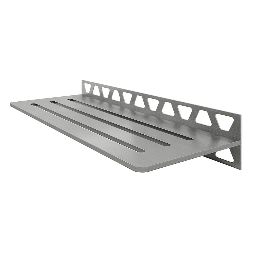 Schluter Systems Shelf Rectangular Wall Wave Brushed Stainless Steel in the  Shower Shelves  Accessories department at