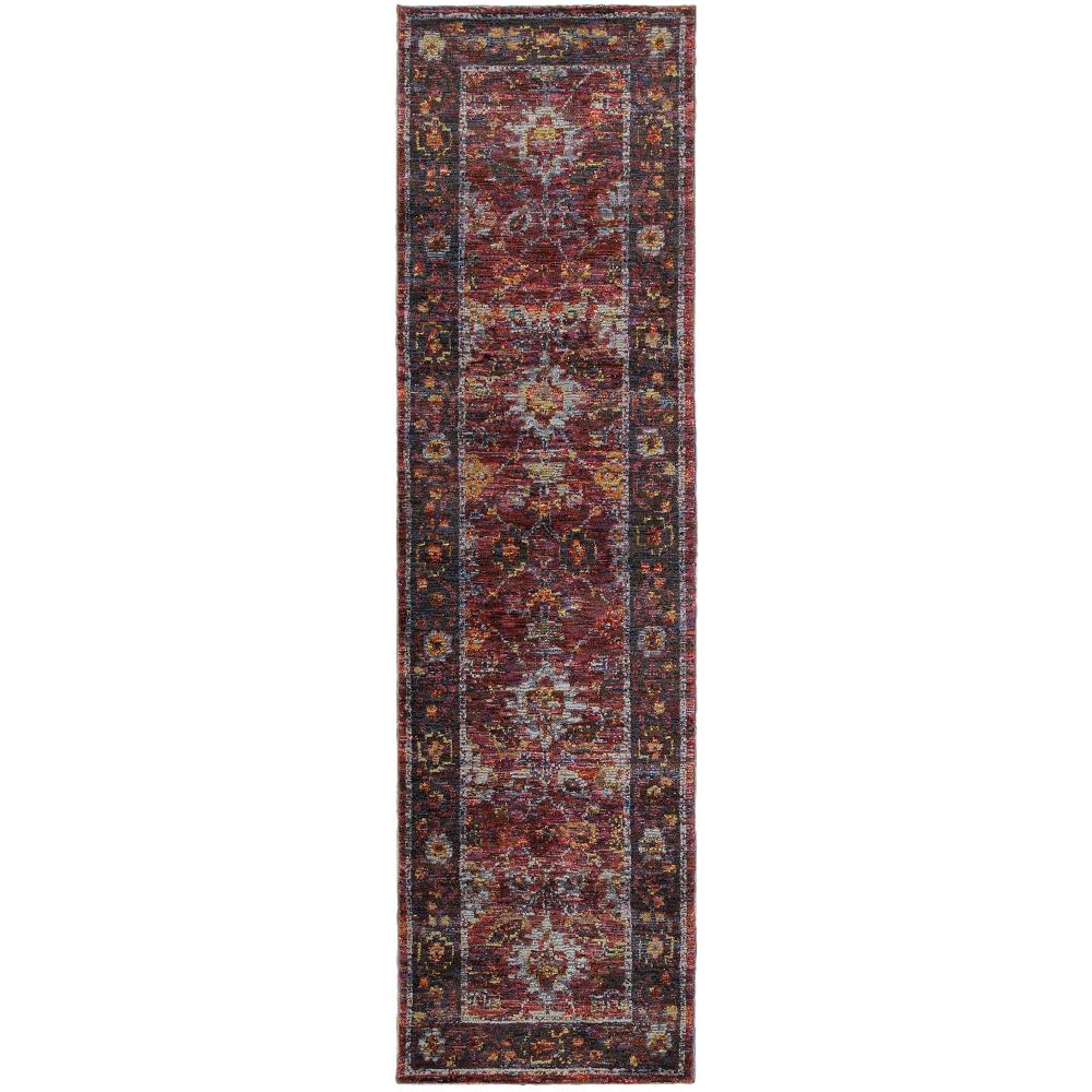 Archer Lane 715ANR3A3L Monroe 2 x 8 Red Indoor Geometric Runner Rug