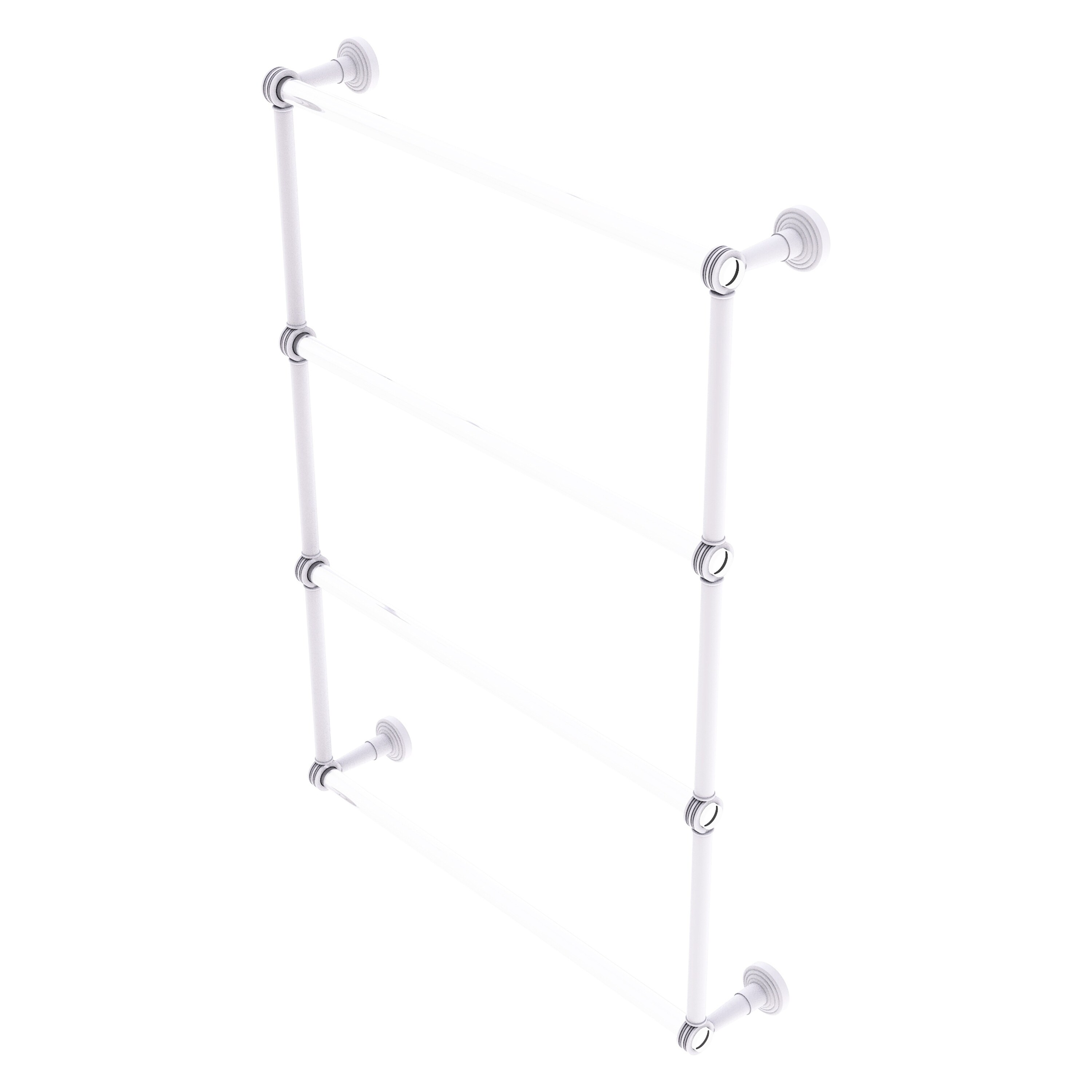 Allied Brass PB-28D-24-WHM Pacific Beach 24-in double Matte White Wall mount 4-tier Towel Bar