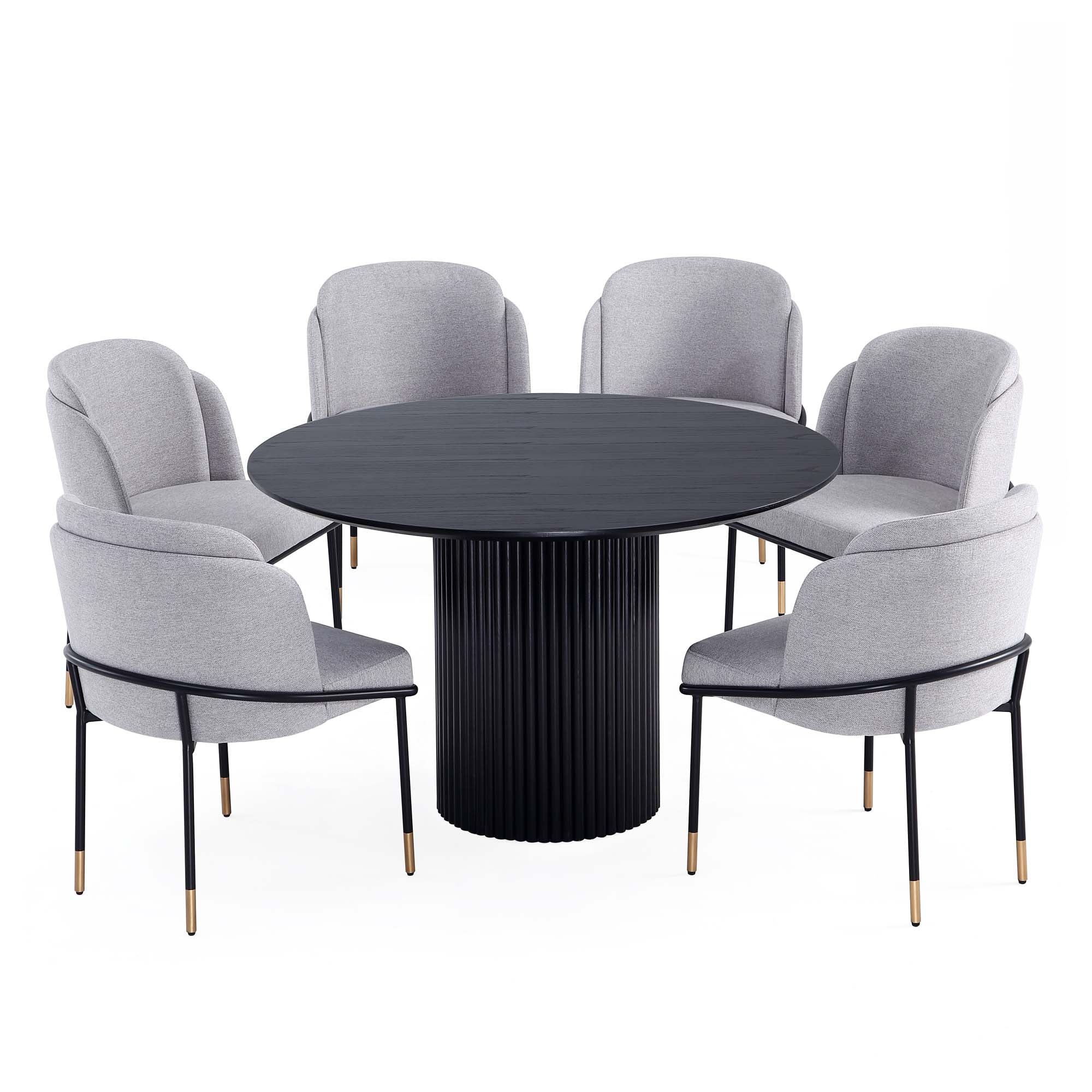High Gray Upholstered Metal Side Chair