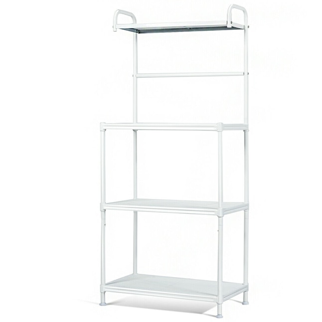 Gzmr White Metal Bakers Rack In The, White Metal Bookcase Ikea
