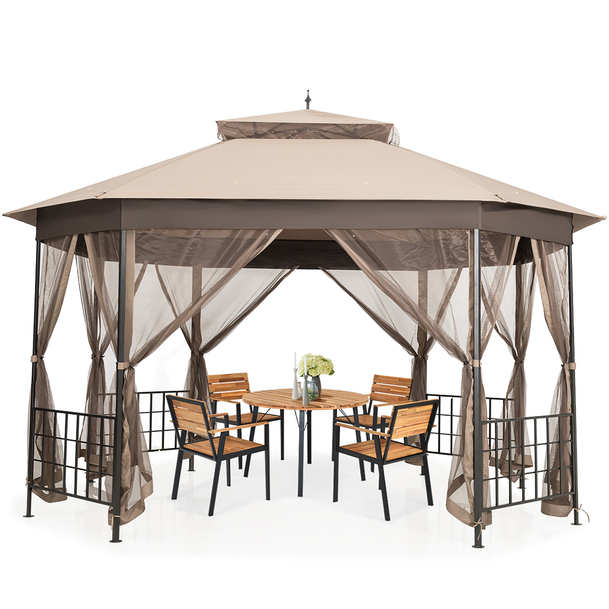 Costway CSHY005531 Wood-Resin-Gazebos - View #9