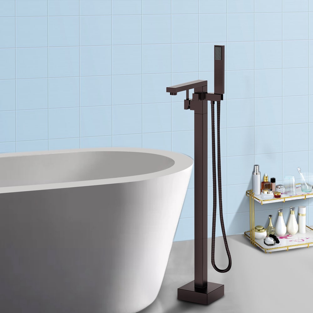 Oil Rubbed Bronze Freestanding Bathtub Faucet with Hand Shower