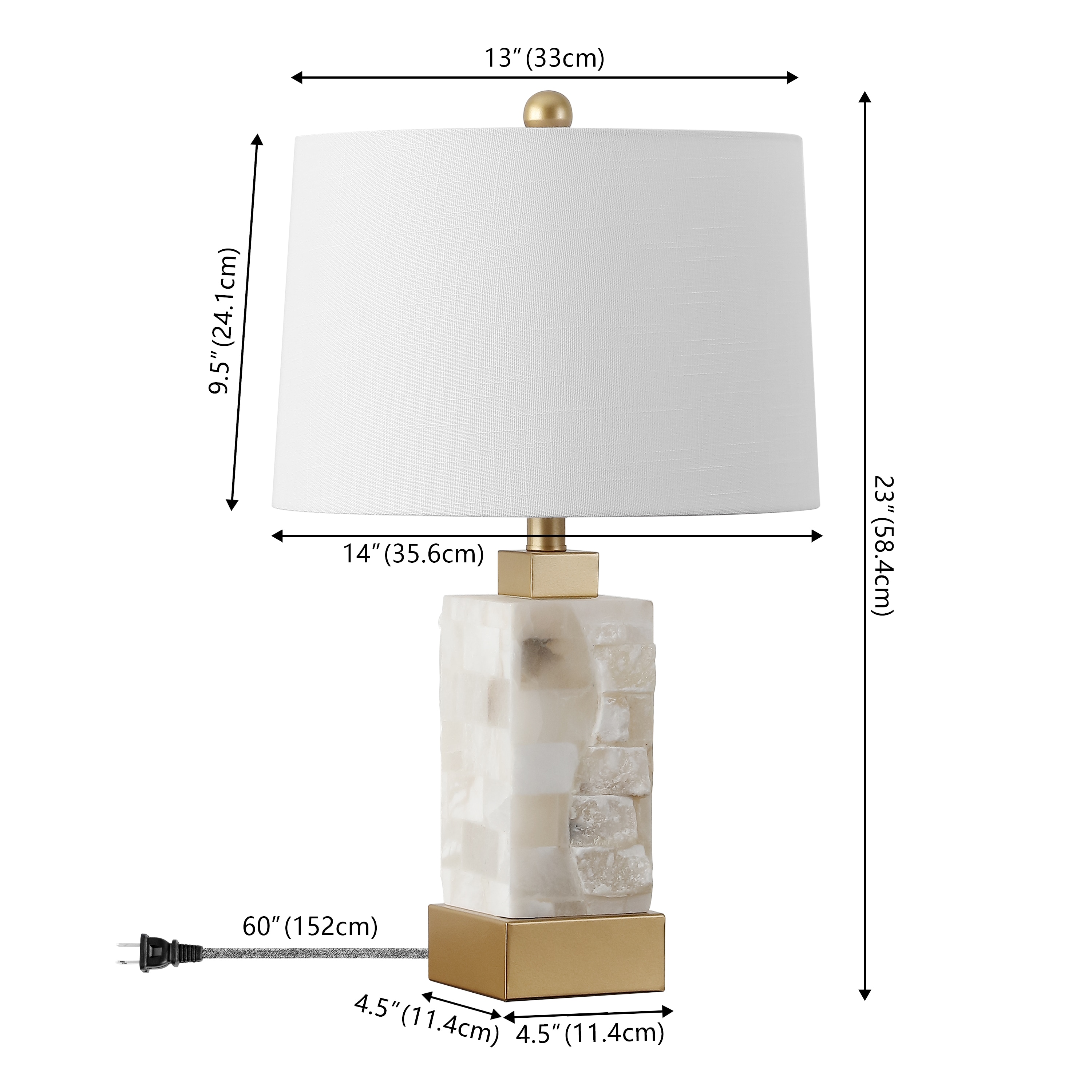 Eloise 23" White Alabaster and Gold Leaf LED Table Lamp