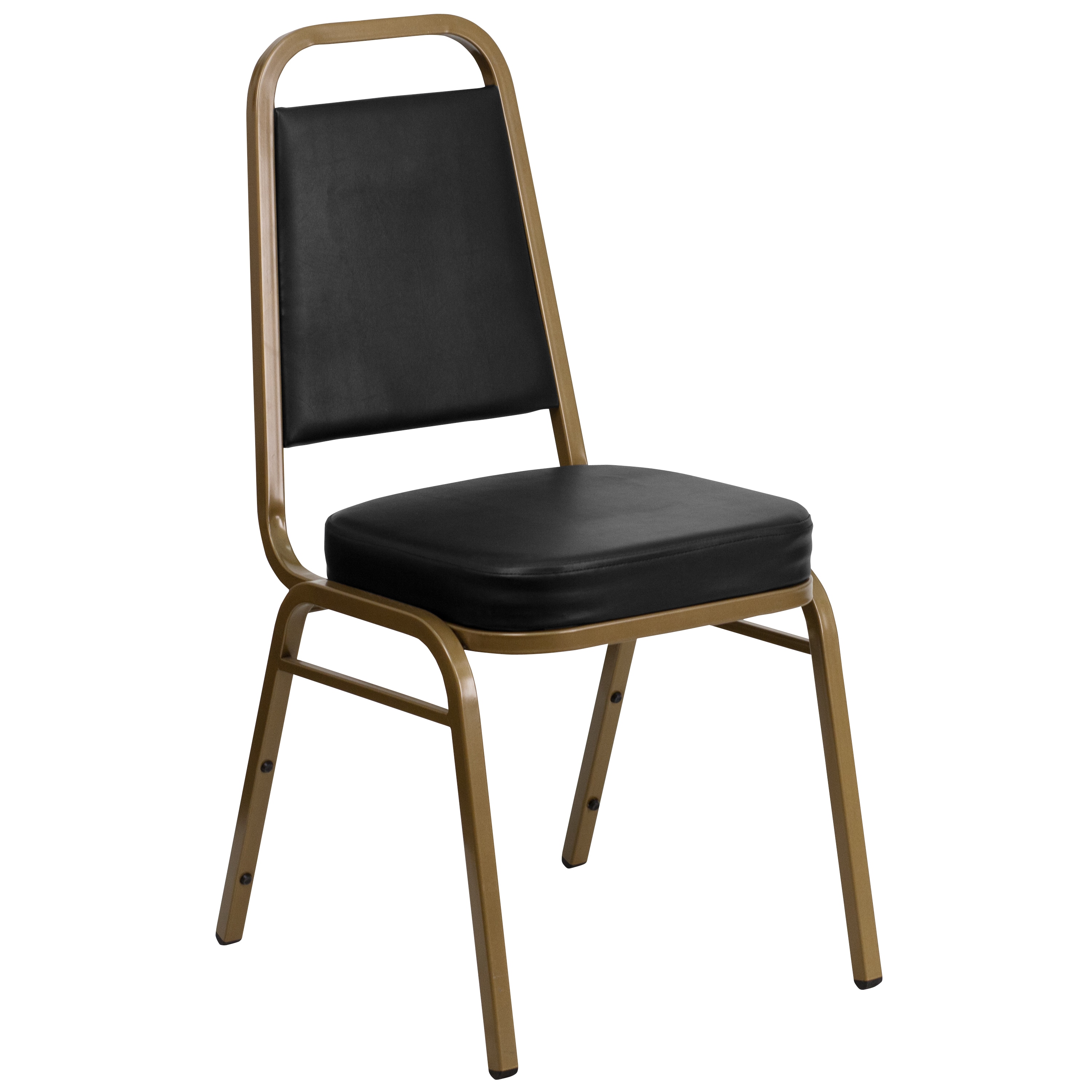 Flash Furniture Modern Black Vinyl/Gold Frame Vinyl Accent Chair #847254008334