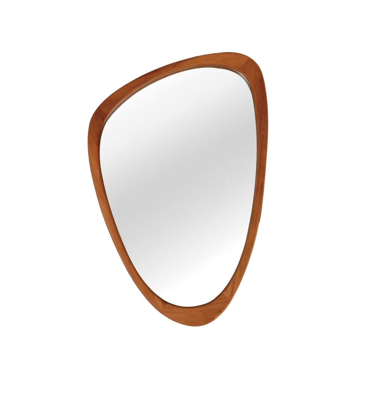 Kahomvis 20-in W x 30-in H Irregular Yellow Brown Framed Wall Mirror